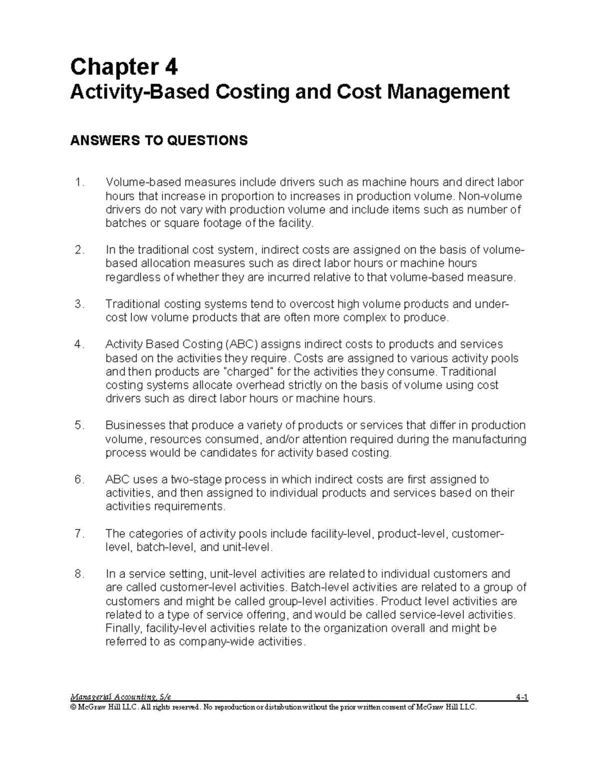 Chap4 Solution - wergwerg - Managerial Accounting, 5/e 4- Chapter 4 ...