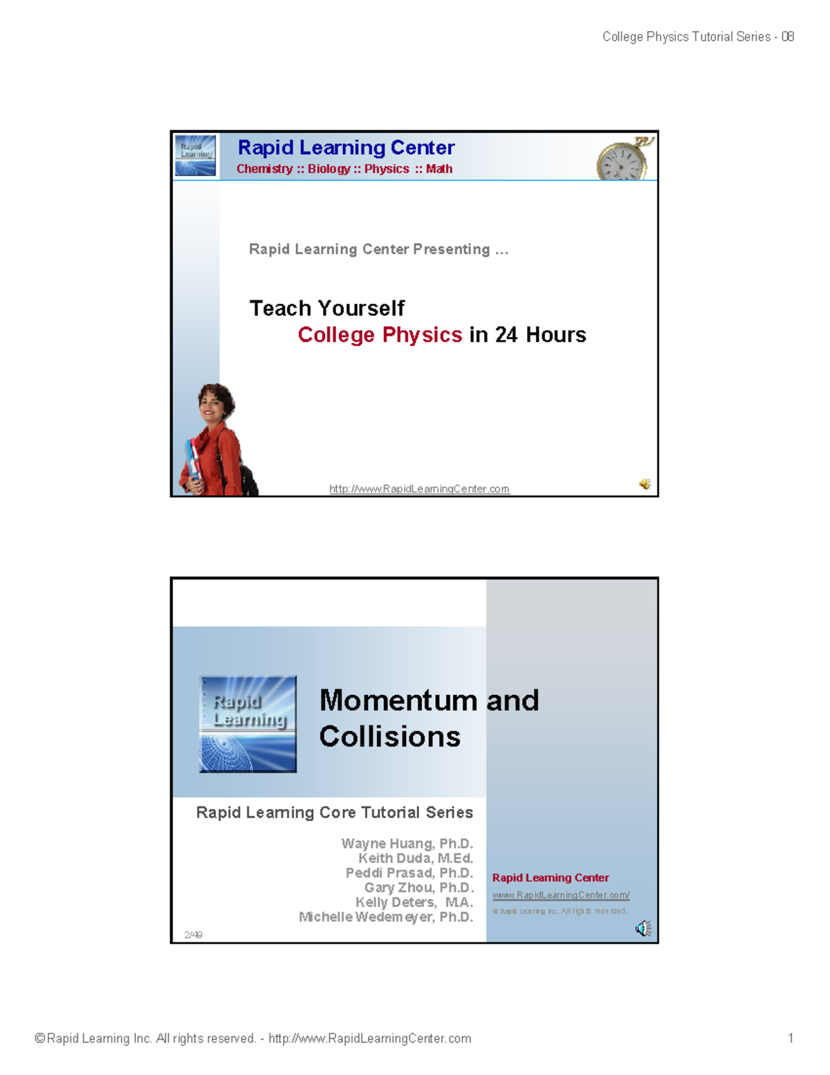 CP CT08 Momentum Collisions - 1/ Rapid Learning Center ...