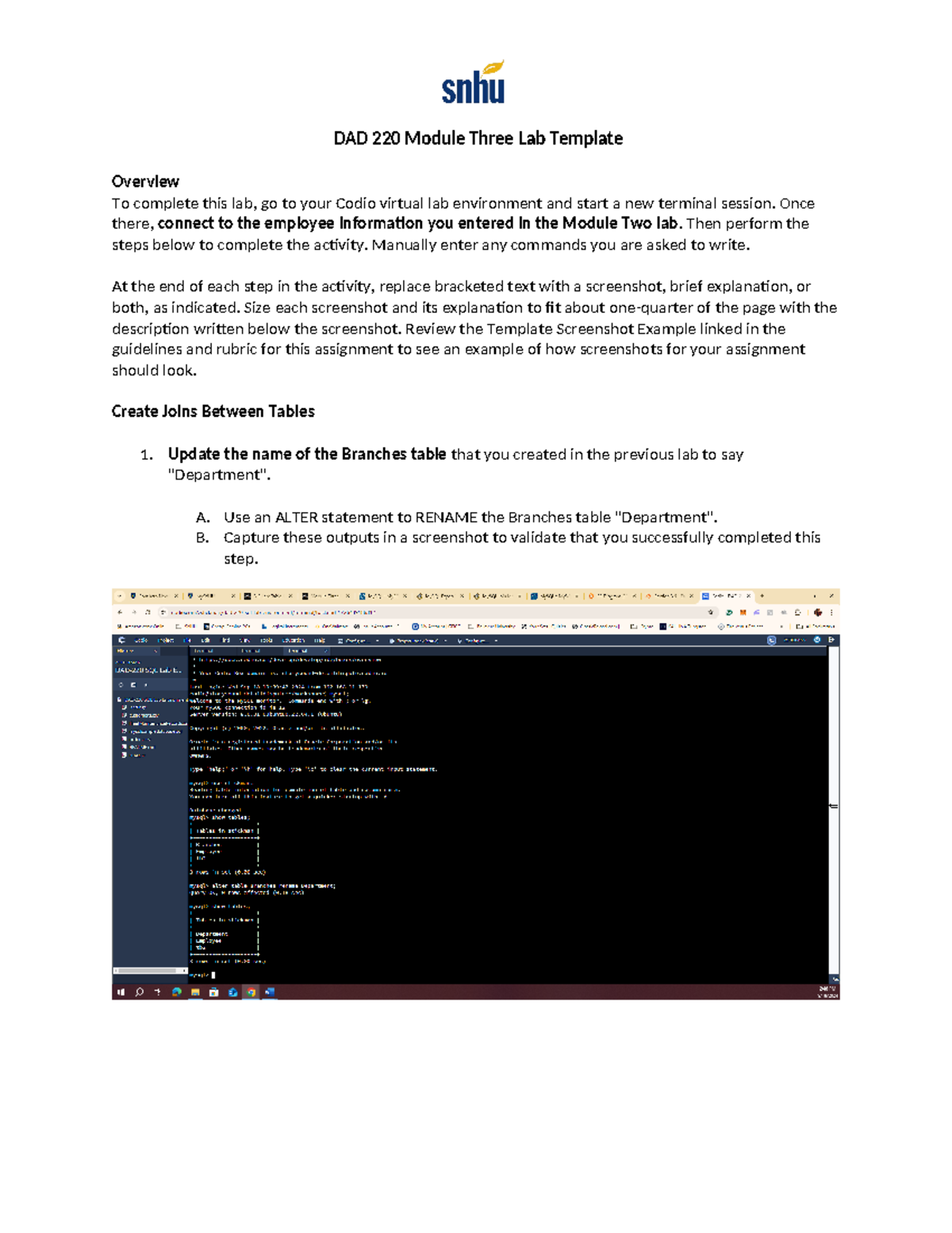 Module Three LAB - DAD 220 Module Three Lab Template Overview To ...