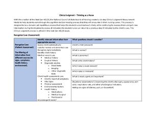 Clinical Judgement Assignment with Examples 11-30-23 - Clinical ...