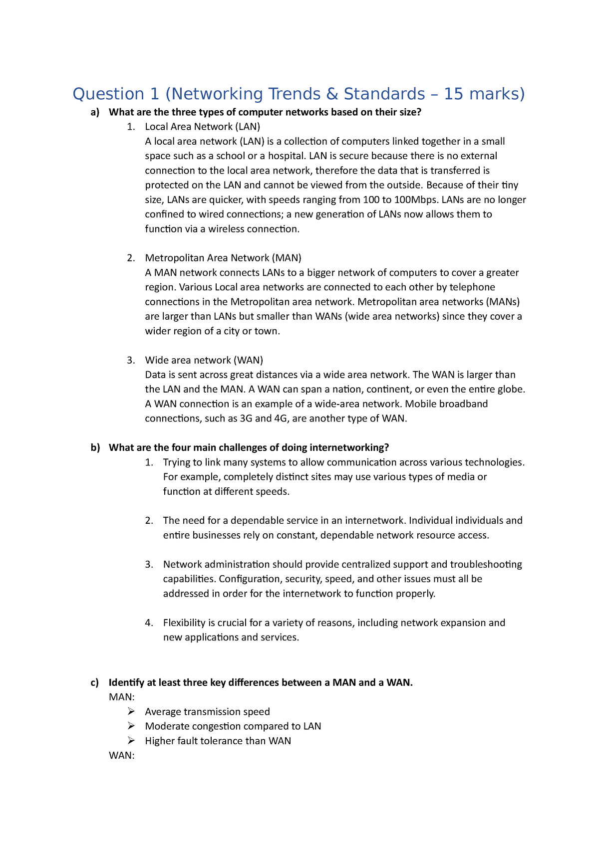 network assignment answers