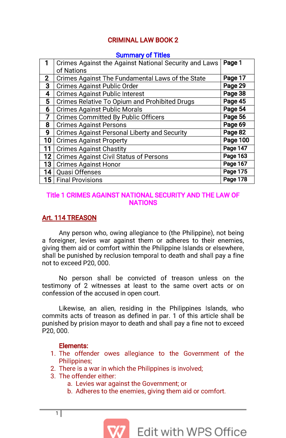 Criminal LAW BOOK 2 - Compiled And Complete Law Book 2 Topics ...