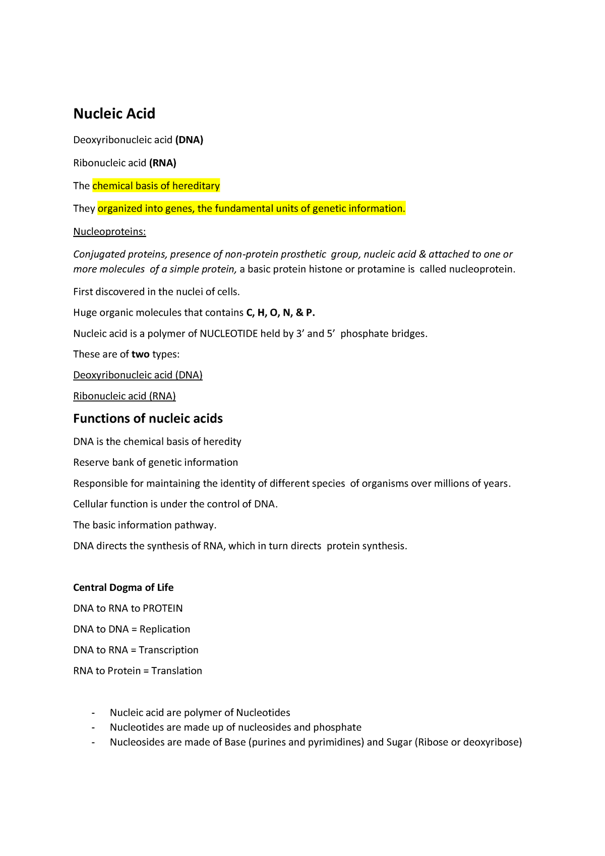 term paper on nucleic acid