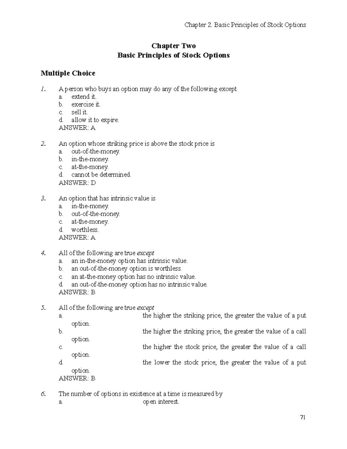 Examen 20 2020, questions and answers - Chapter Two Basic Principles of ...