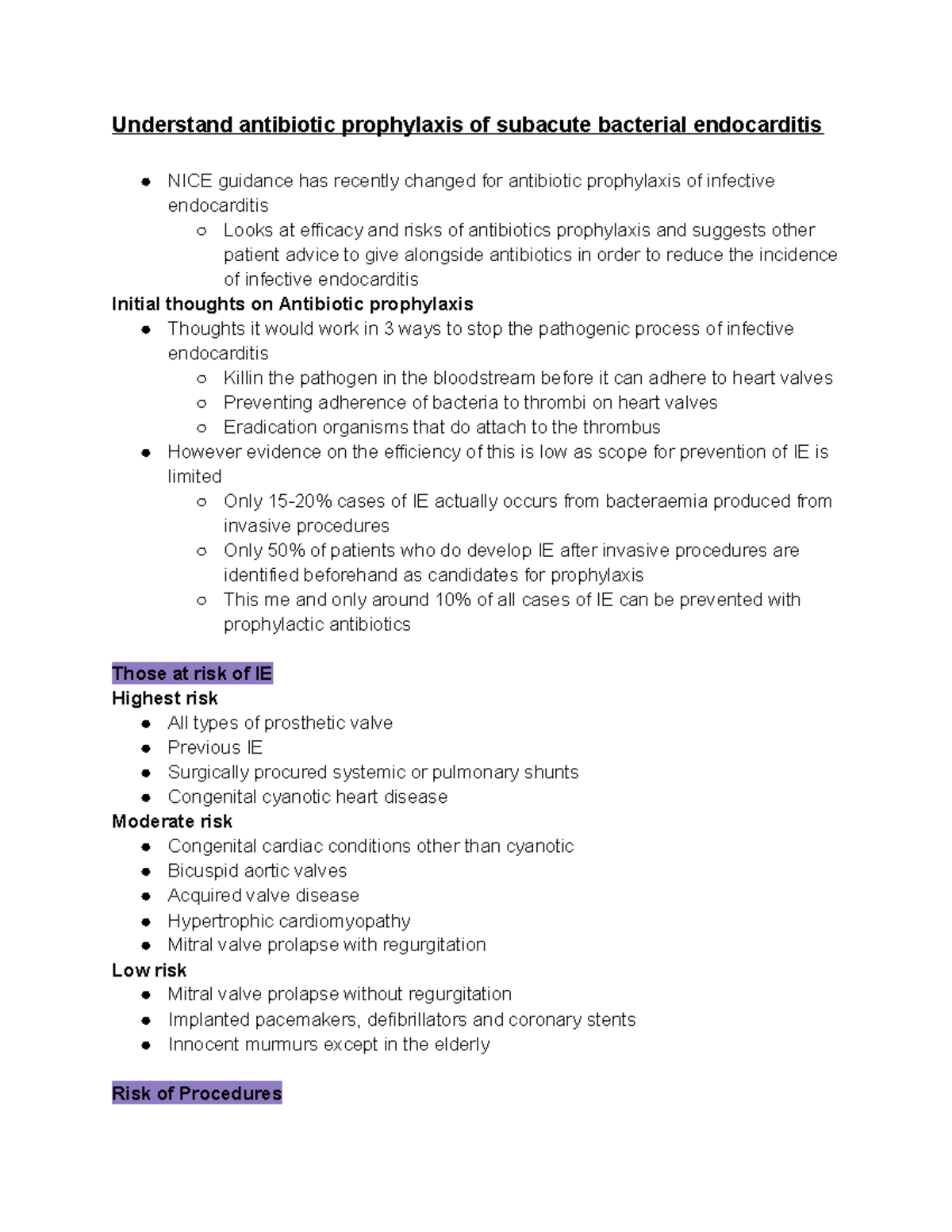Antibiotic prophylaxis of subacute bacterial endocarditis Studocu