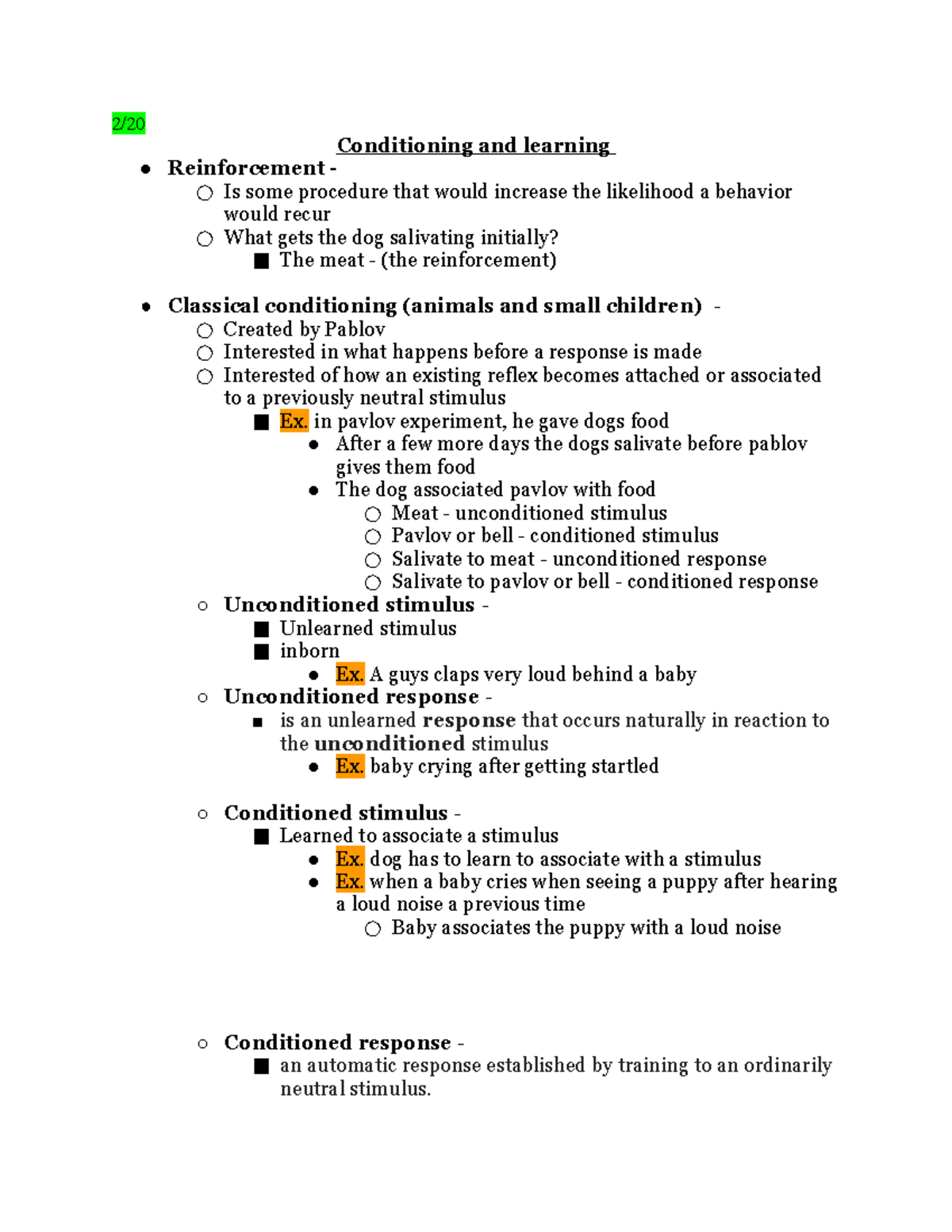 Conditioning in Learning Context - 2/ Conditioning and learning ...