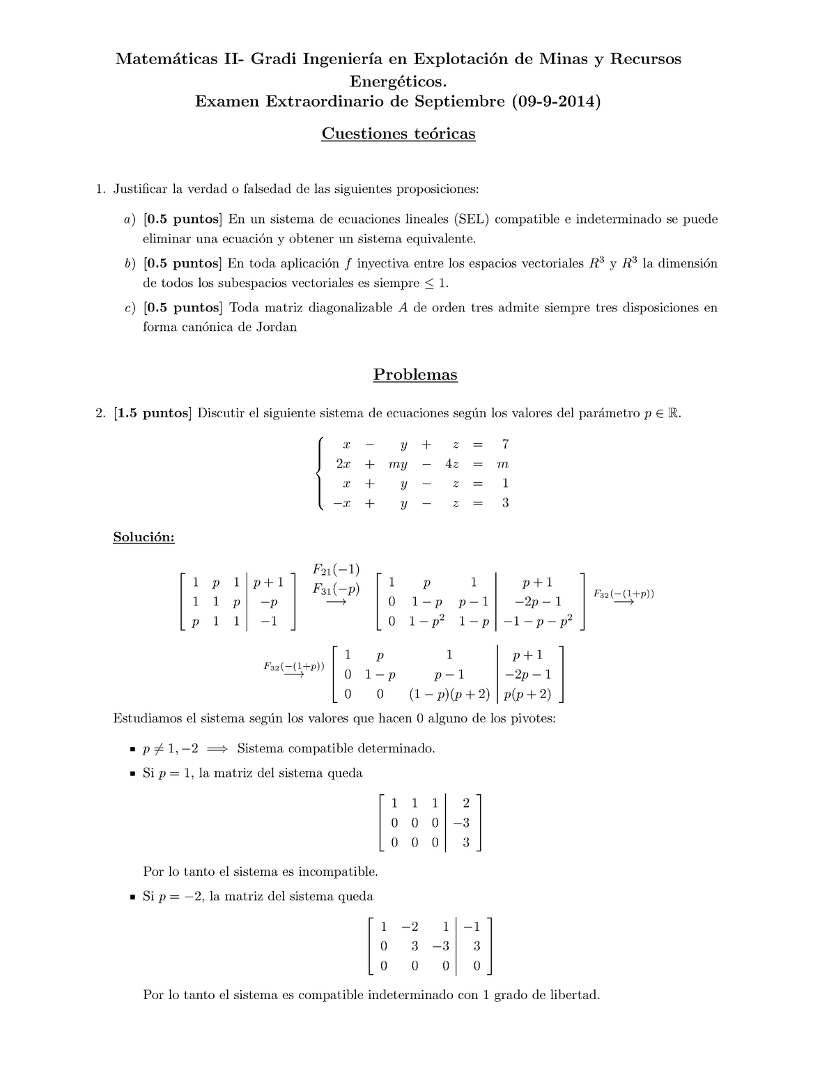 Examen 9 Septiembre 2014 Preguntas Y Respuestas Examen Resuelto