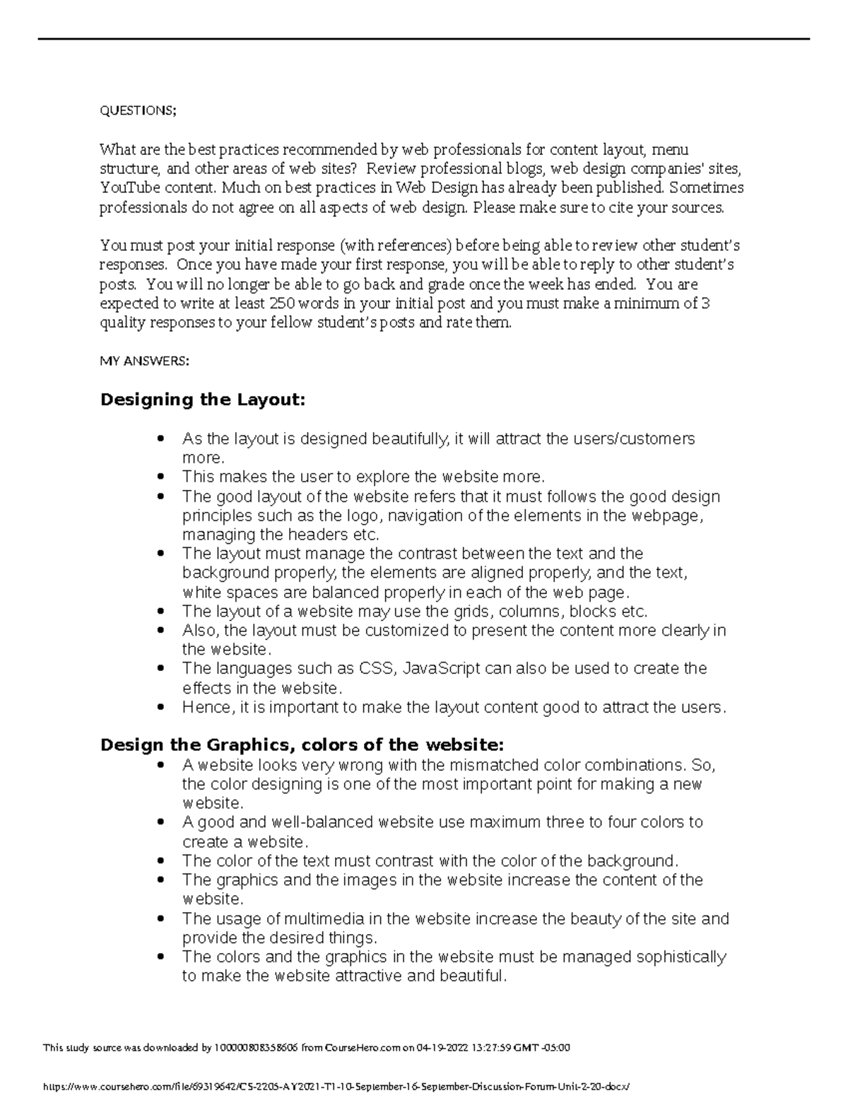 notes are good you can check - QUESTIONS; What are the best practices ...
