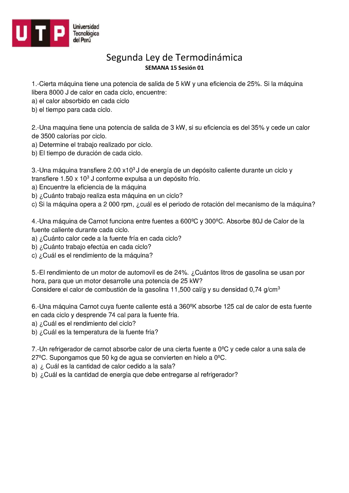 S15.s1 - Ejercicios Segunda Ley De Termodinámica - Segunda Ley De ...