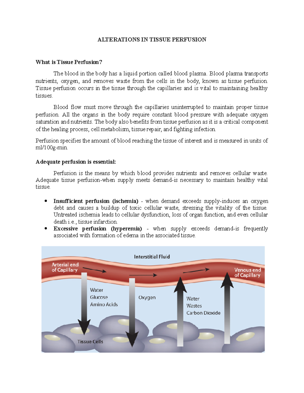 What Causes Inadequate Tissue Perfusion