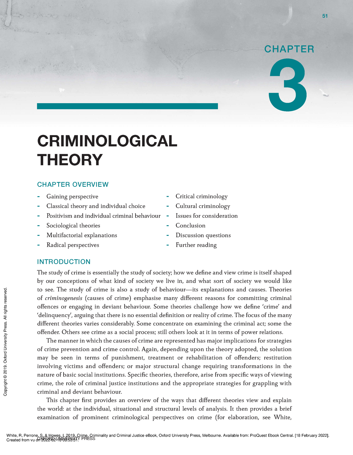 Criminological Theory: Perspectives And Explanations - Studocu