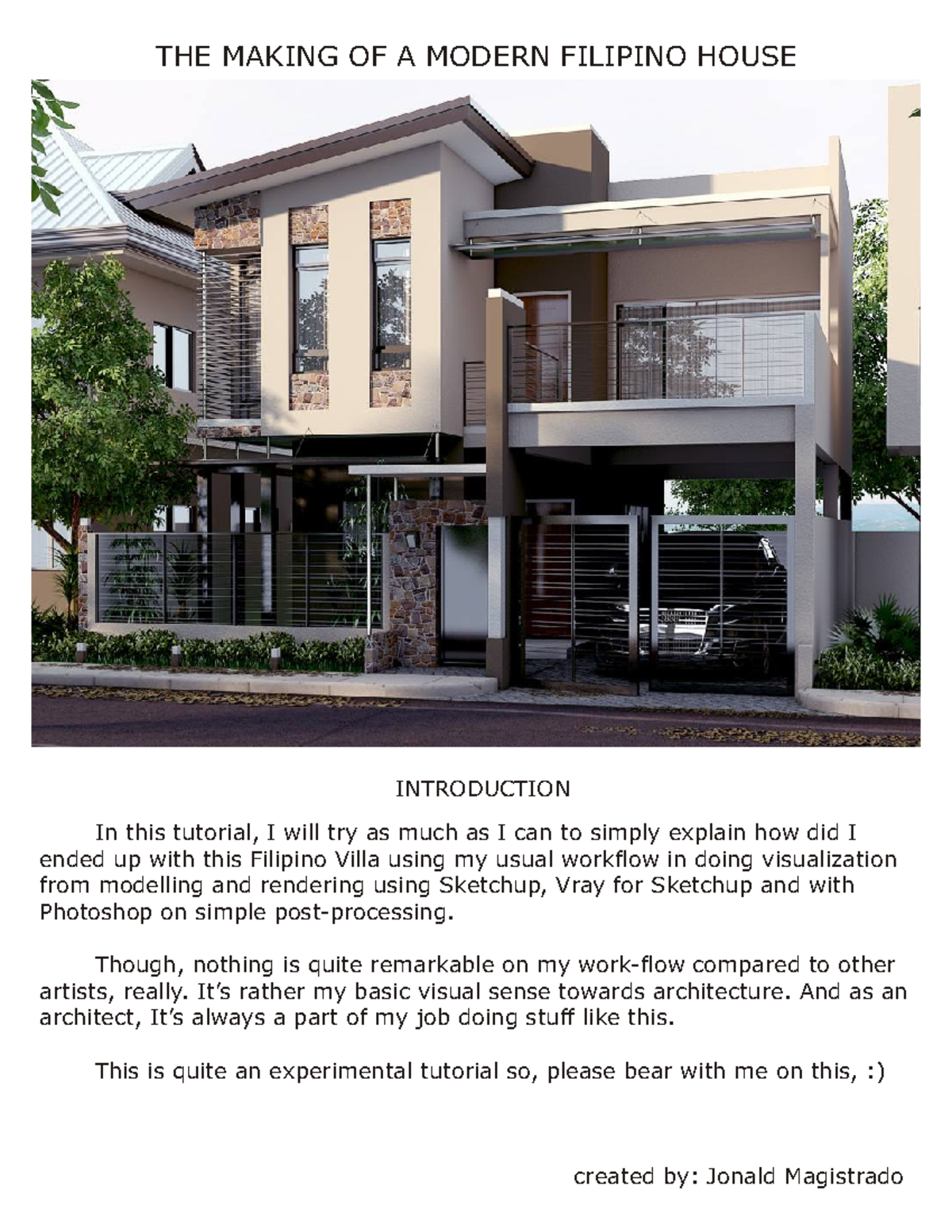 Vray Render setting for exterior - THE MAKING OF A MODERN FILIPINO ...