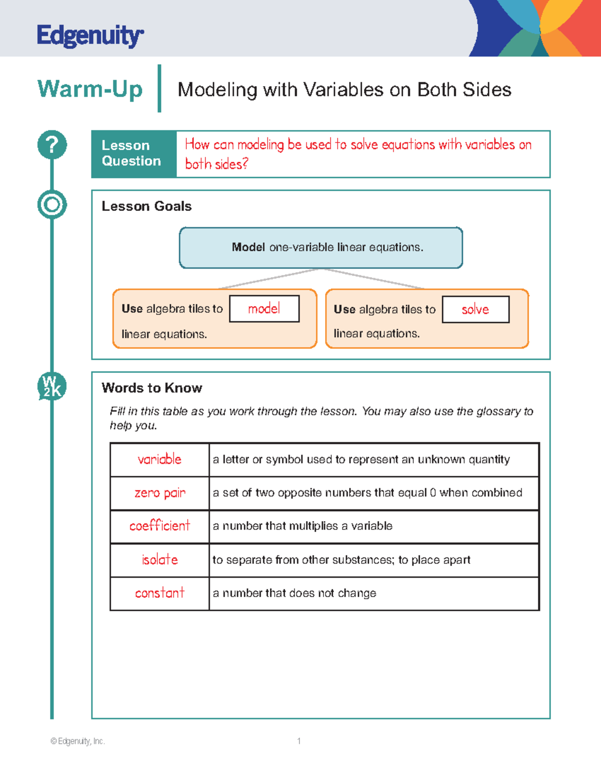 3108 05 07 Model Var Both Sides GN TE - Warm-Up Modeling with Variables ...