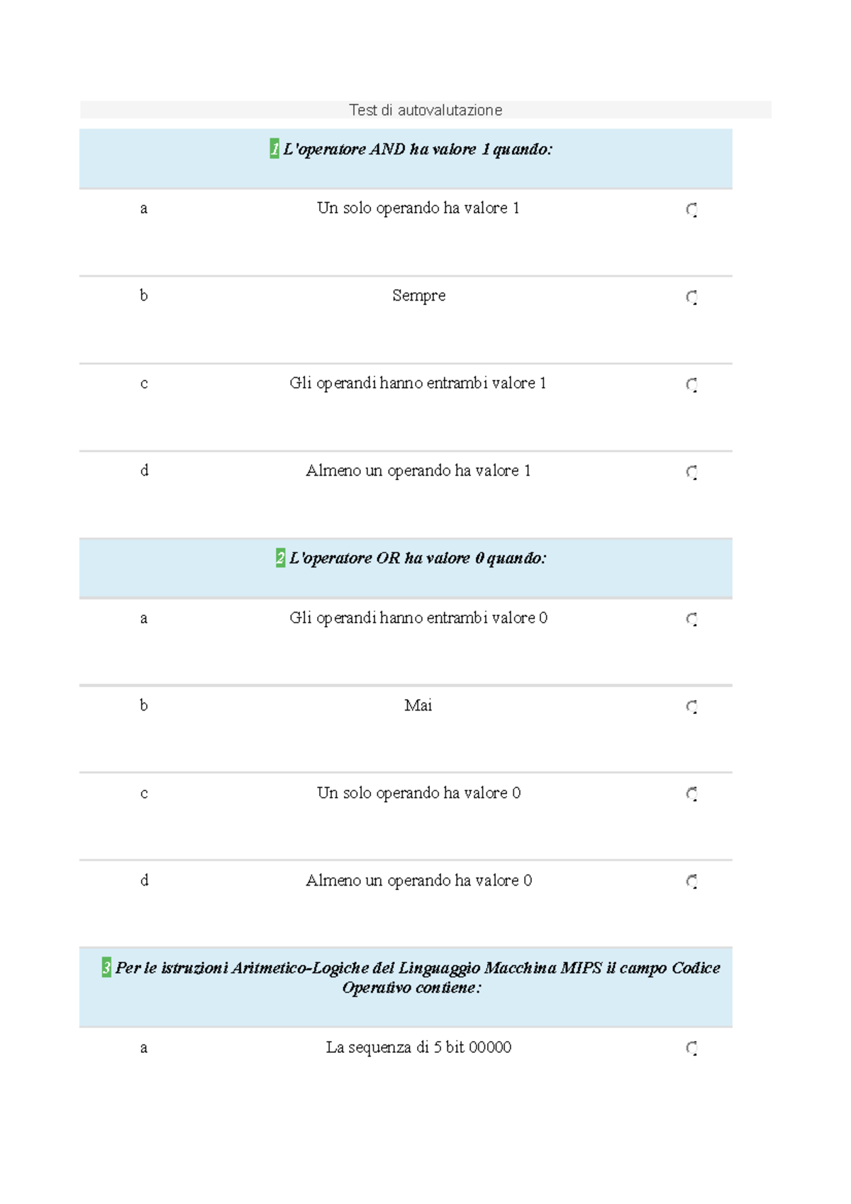 8 - LE Istruzioni Logiche E DI Shift - 1 L'operatore AND ha valore 1 ...