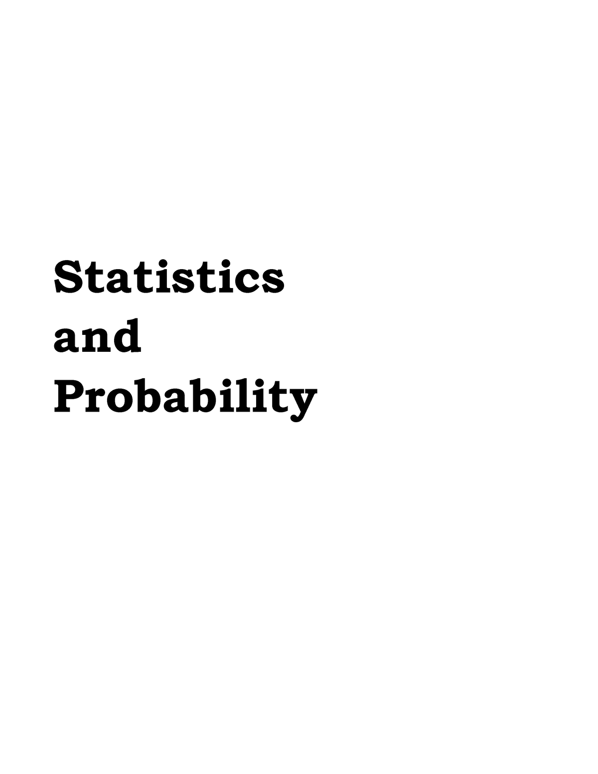 Statistics-and-Probability - Statistics And Probability Table Of ...