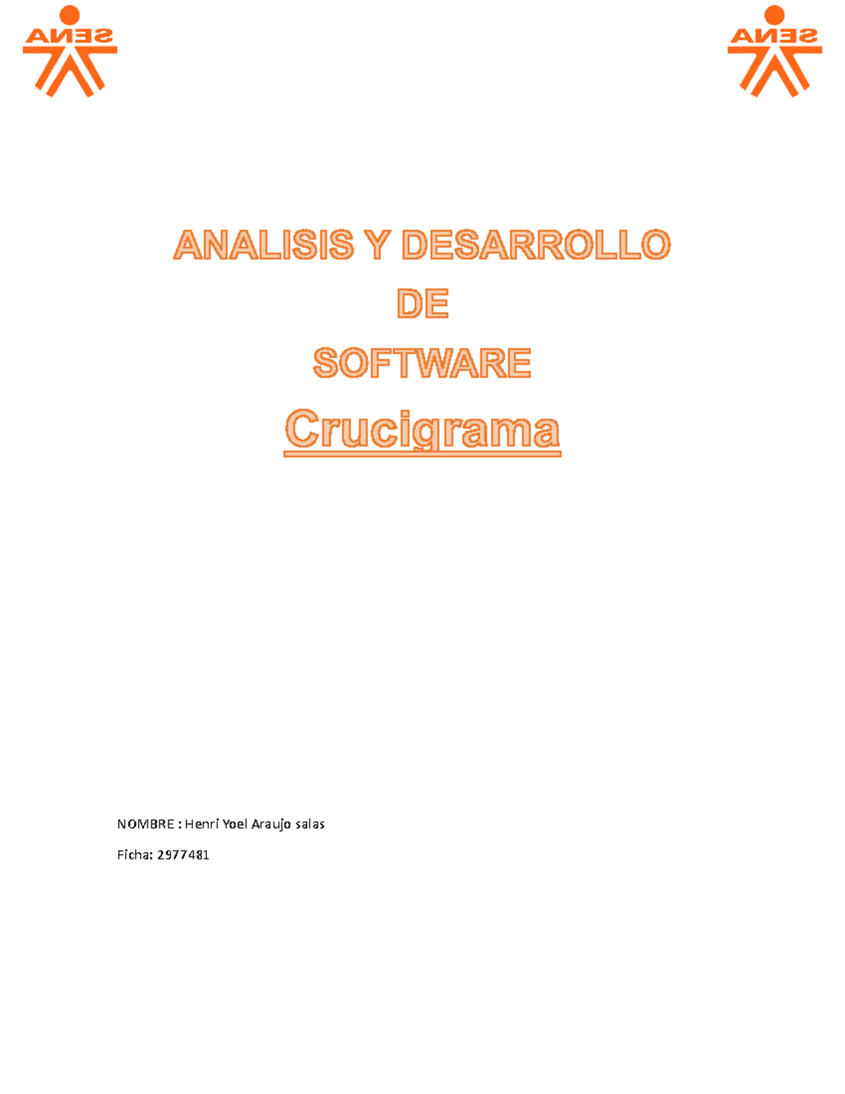 Crusigrama-henri-araujo - NOMBRE : Henri Yoel Araujo salas Ficha ...
