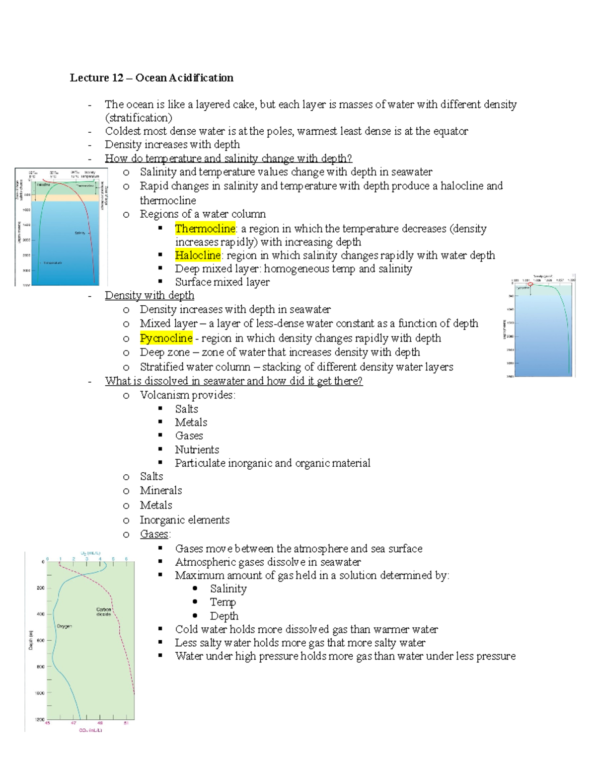 Lecture 12 - ocean acidification - Lecture 12 – Ocean Acidification The ...