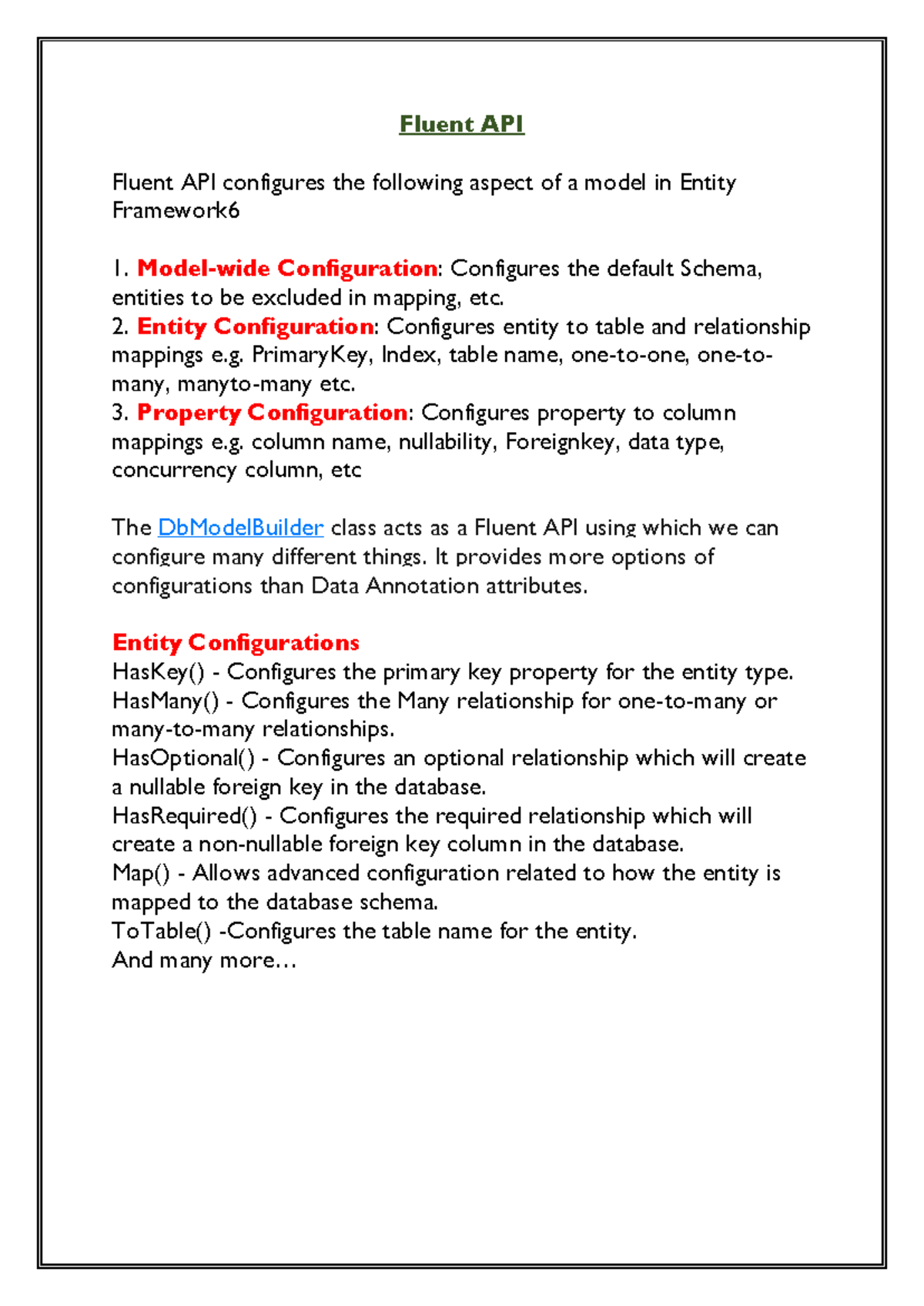 Fluent API - Additional notes for mobile computing - Fluent API Fluent ...
