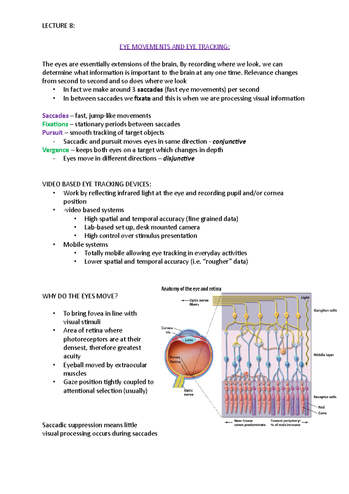 EYE Movements AND EYE Tracking - EYE MOVEMENTS AND EYE TRACKING: The ...