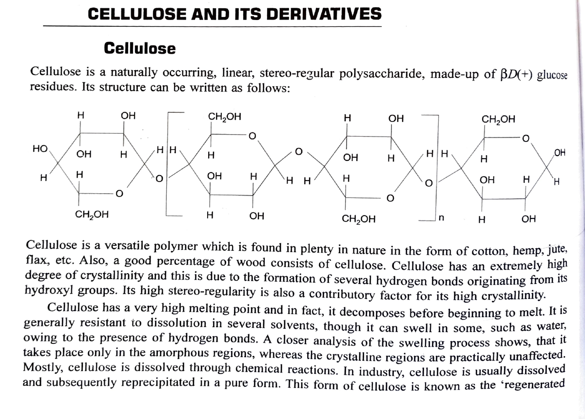 Cellulose And Its Derivatives - CELLULOSE AND ITS DERIVATIVES ...