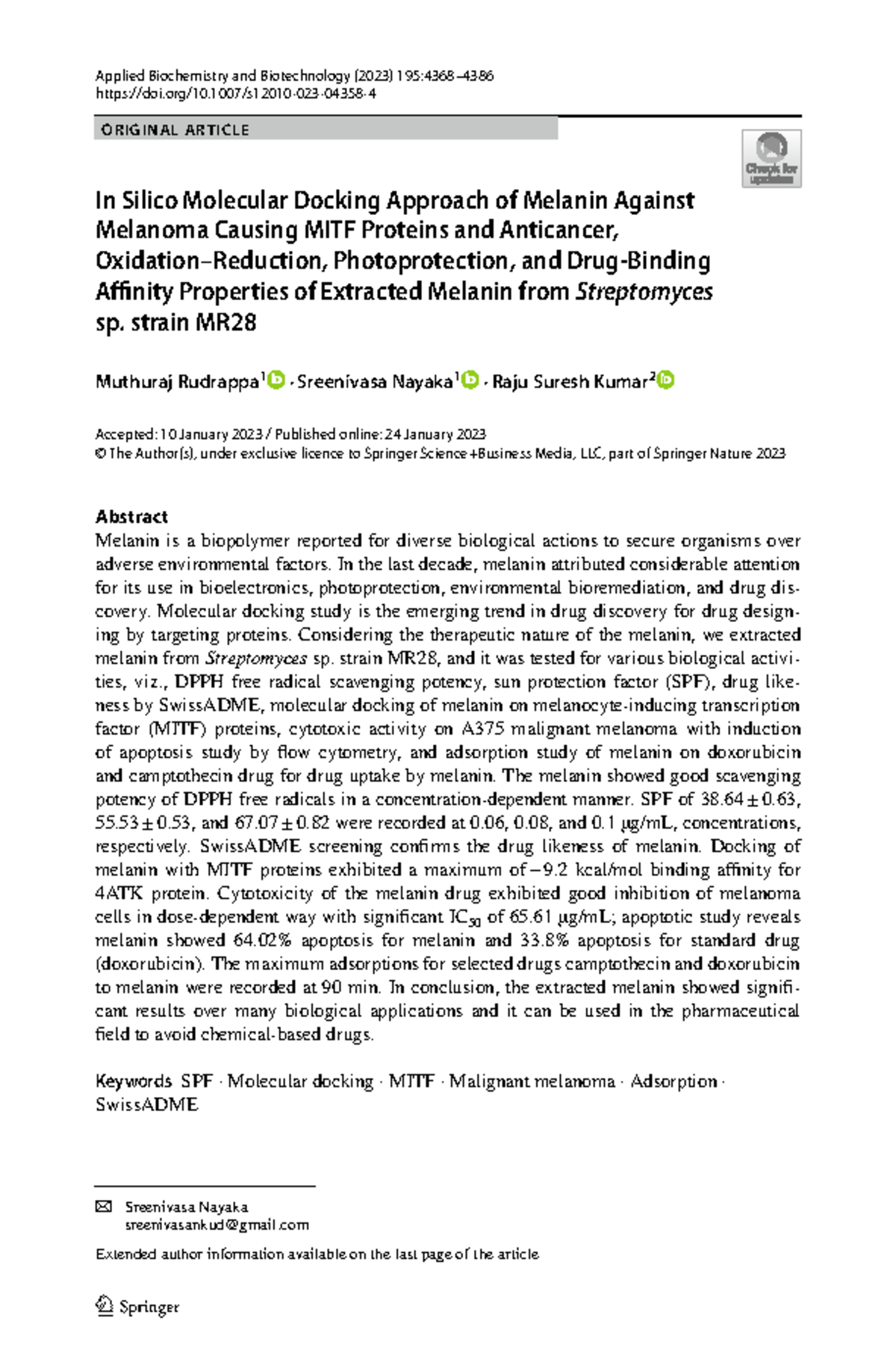 Melanoma - Found inside - Vol:.(1234567890) doi/10.1007/s12010-023 ...