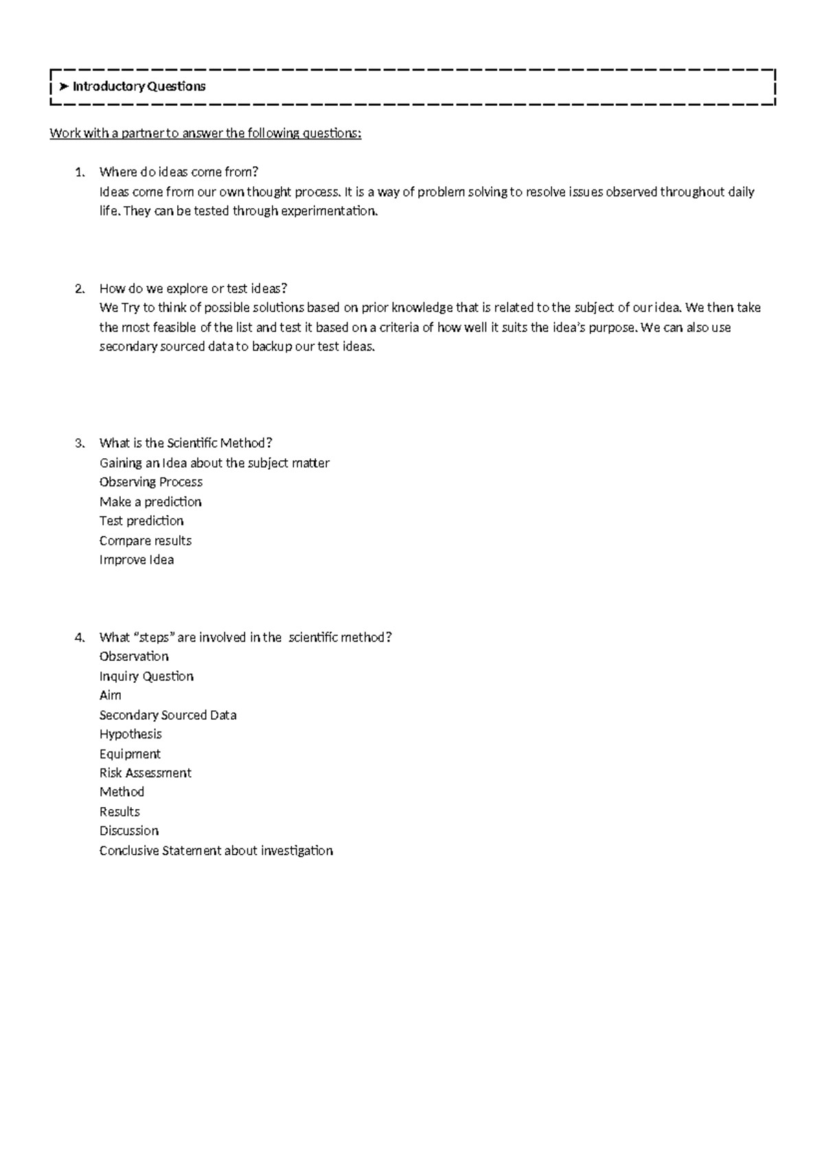 5.1.0b Worksheet- Introductory Questions - Introductory Questions Work ...