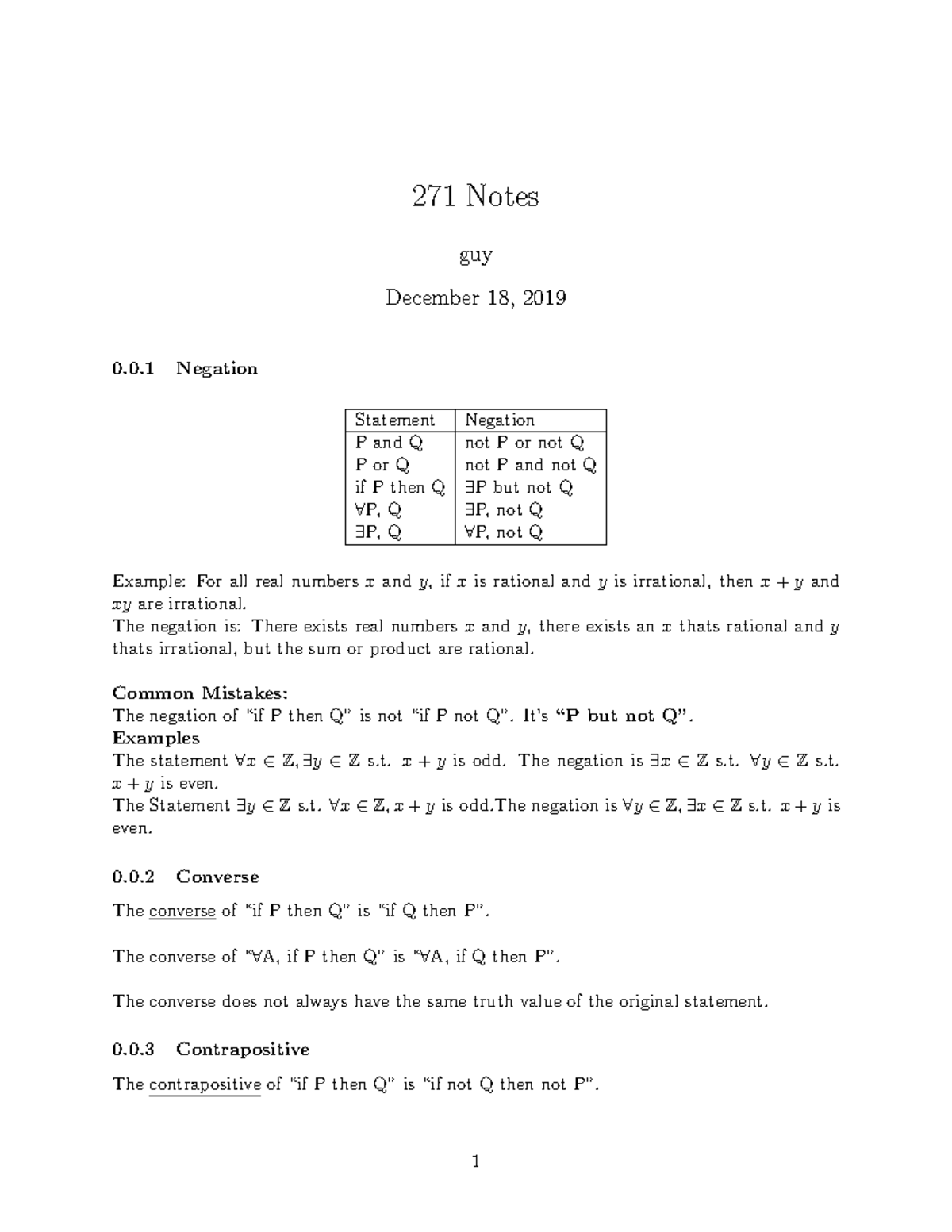271 Notes - Summaries of definnitions - 271 Notes guy December 18, 2019 ...