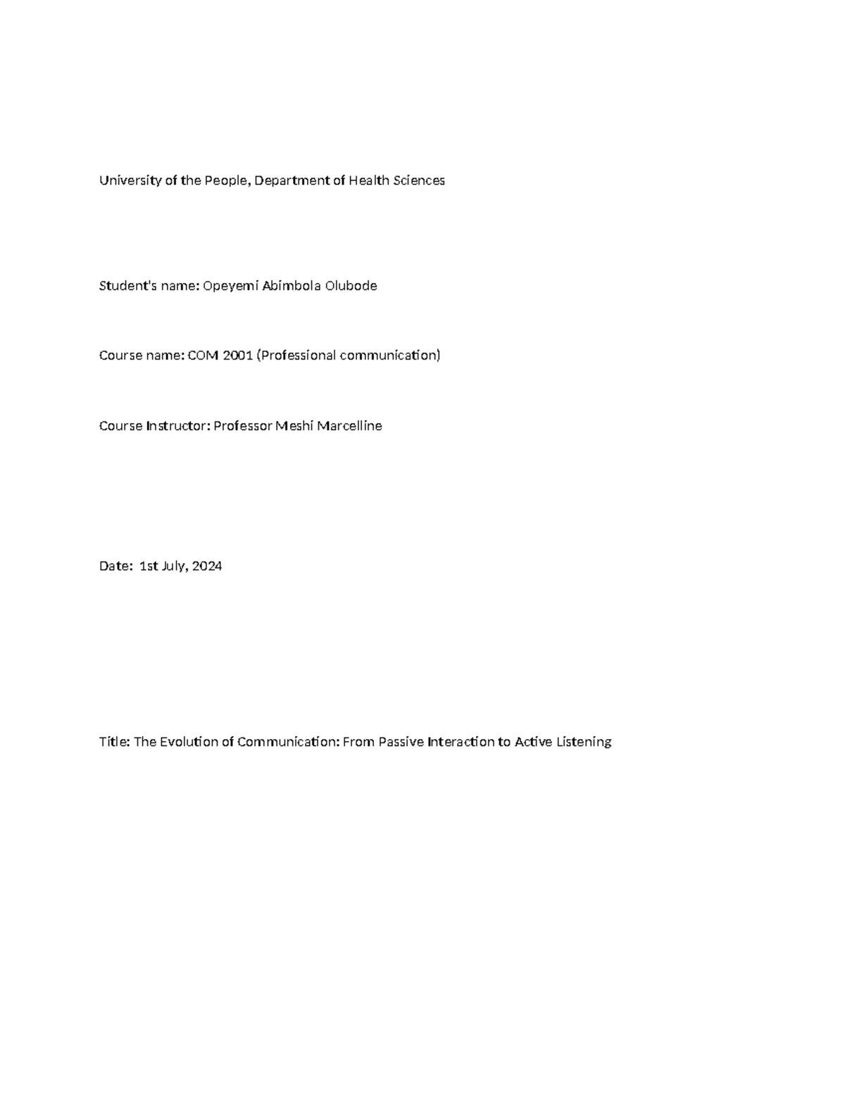 Use Of English And Communication Skills