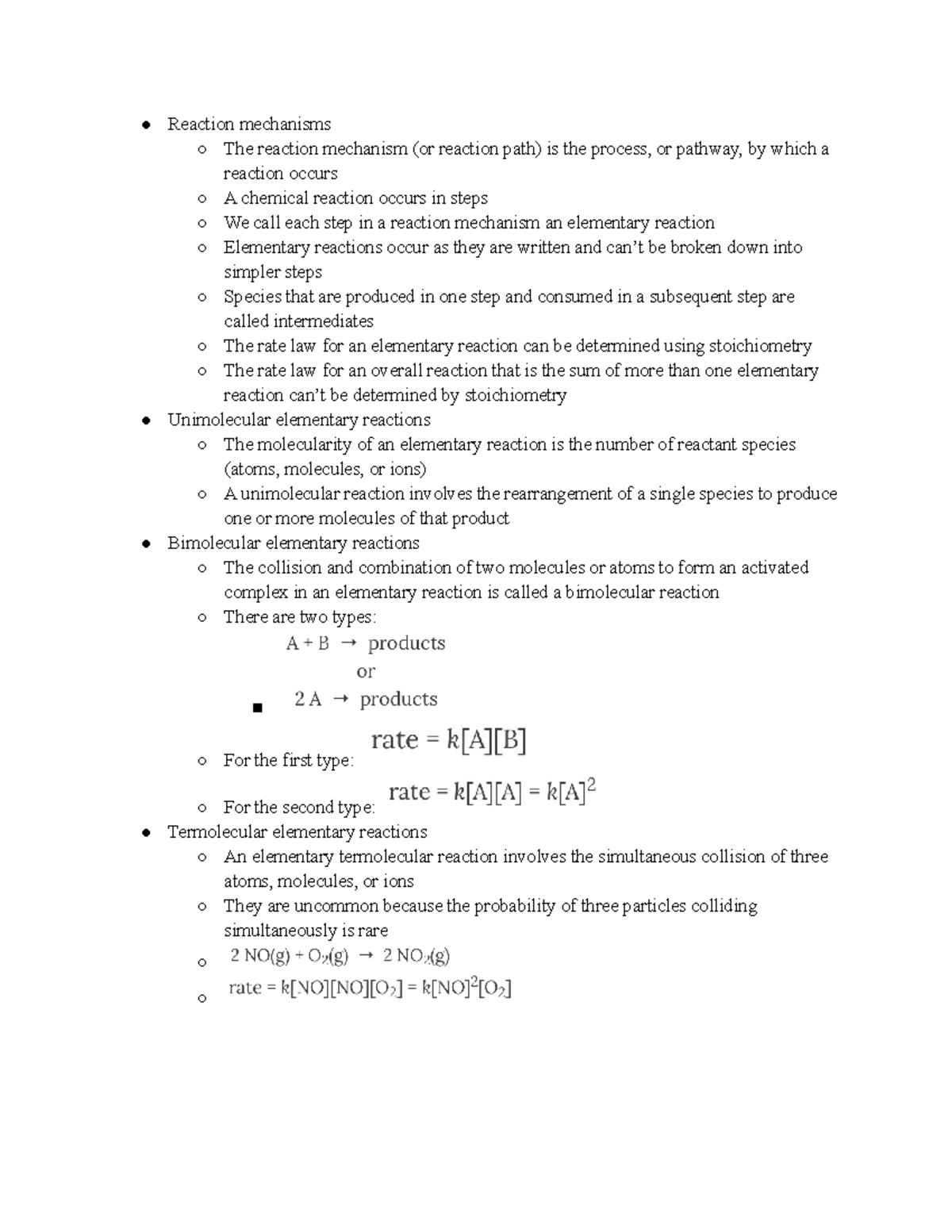 Chem104 2 10 Elementary Steps Reaction mechanisms The reaction