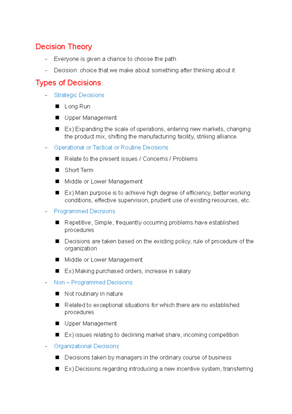 Decision Theory Business Analytics - Decision Theory Everyone Is Given ...