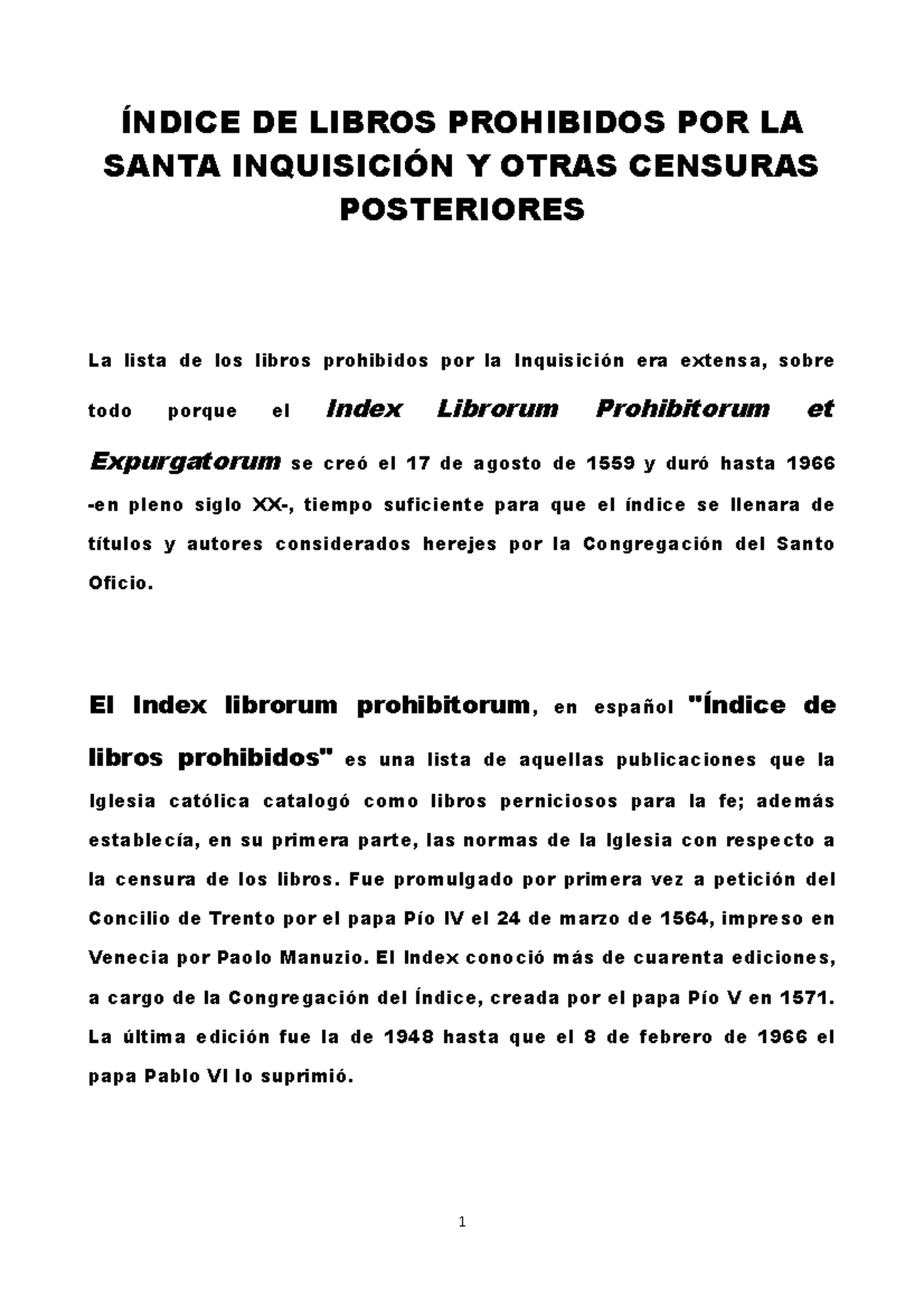 Índice De Libros Prohibidos Por La Santa Inquisición Y Otras Censuras ...