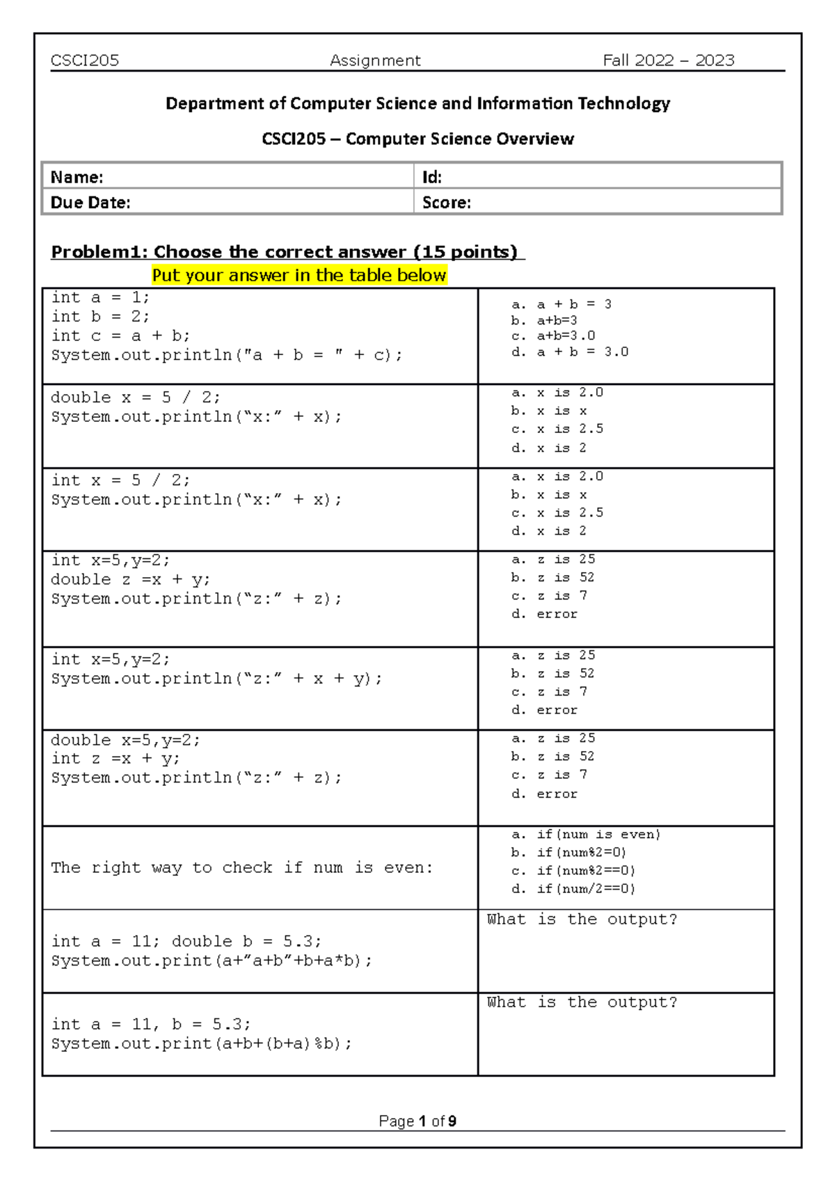 No one - Department of Computer Science and Information Technology ...
