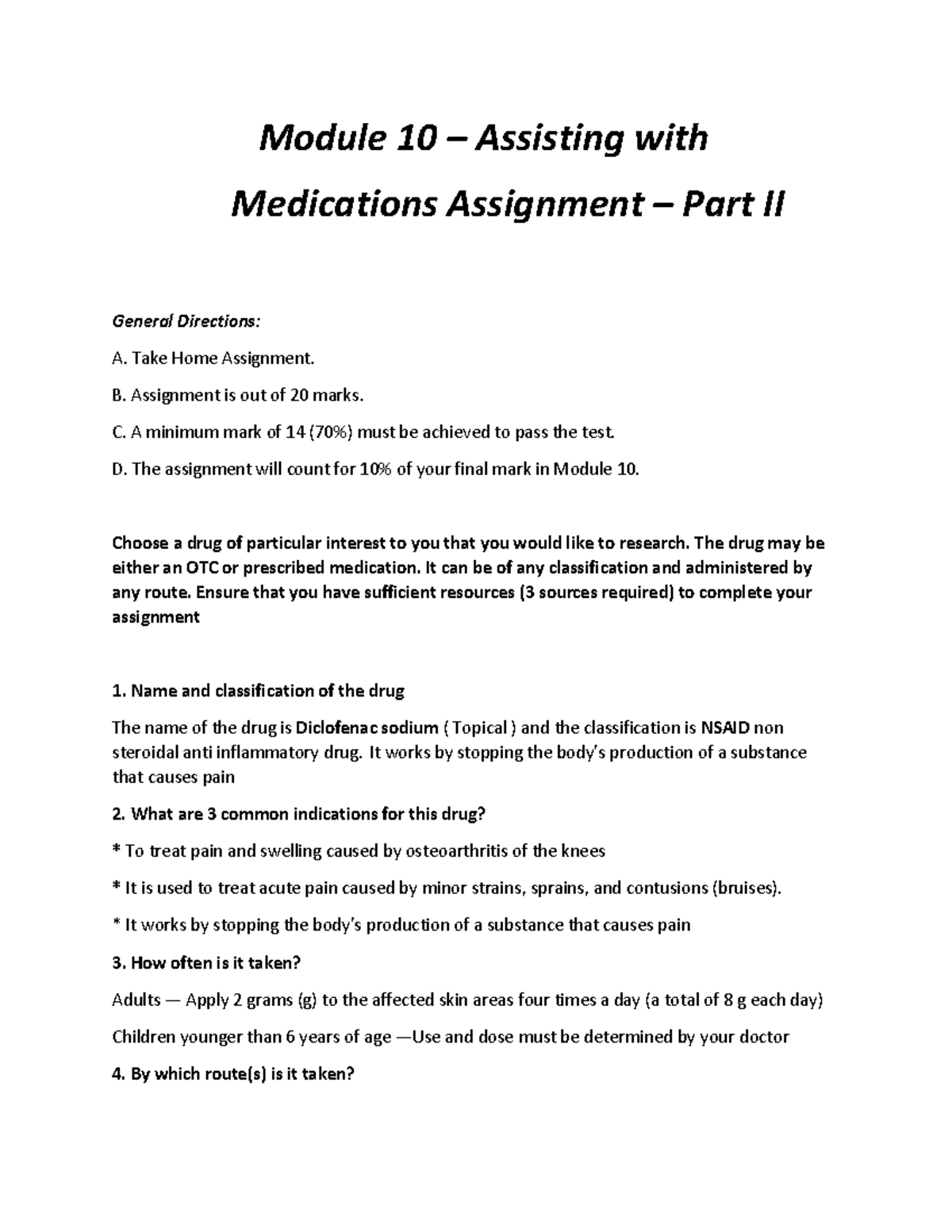 Module 10 assignment individual - Module 10 – Assisting with ...