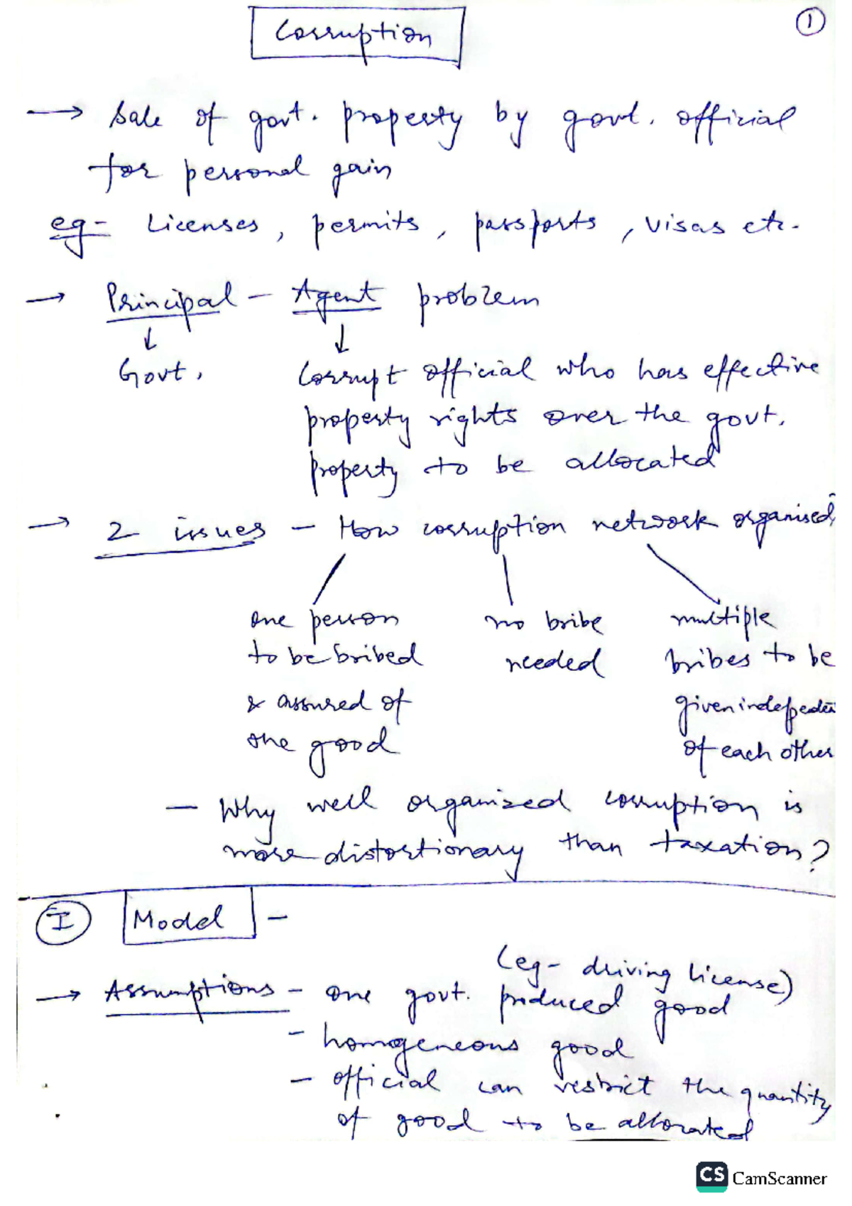 Corruption Notes - Development Economics - I - Studocu
