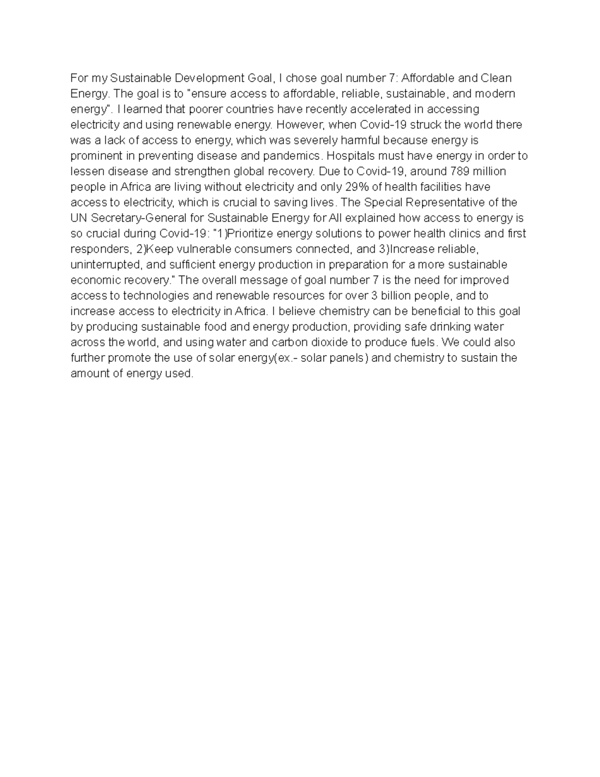 Chem dicsussion - Sustainable development discussion - For my ...