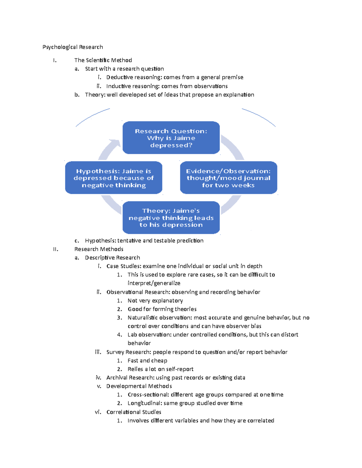 PSYC 102 Psychological Research - Psychological Research I. The ...