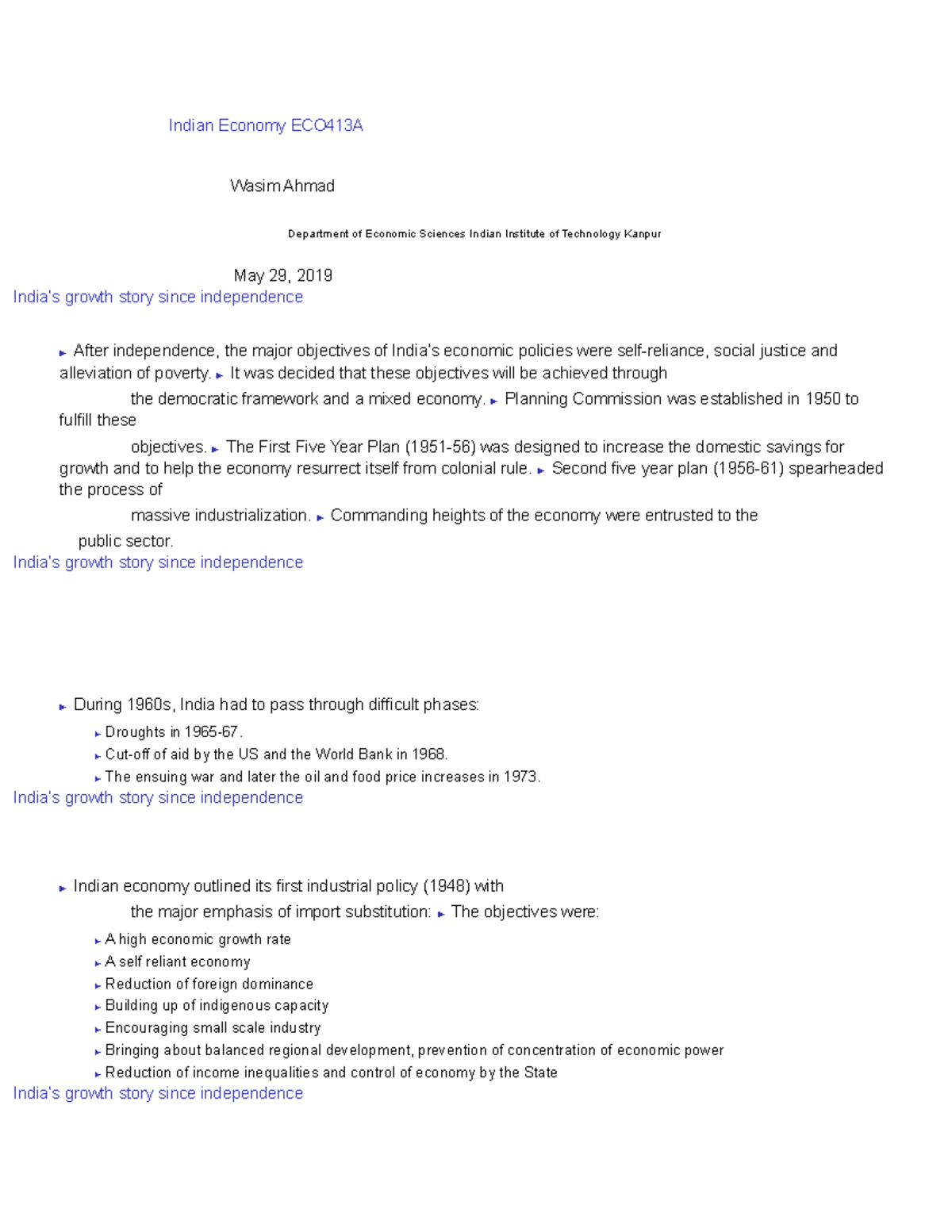 slide-1-2-eco413-a-first-quiz-indian-economy-eco413a-wasim-ahmad