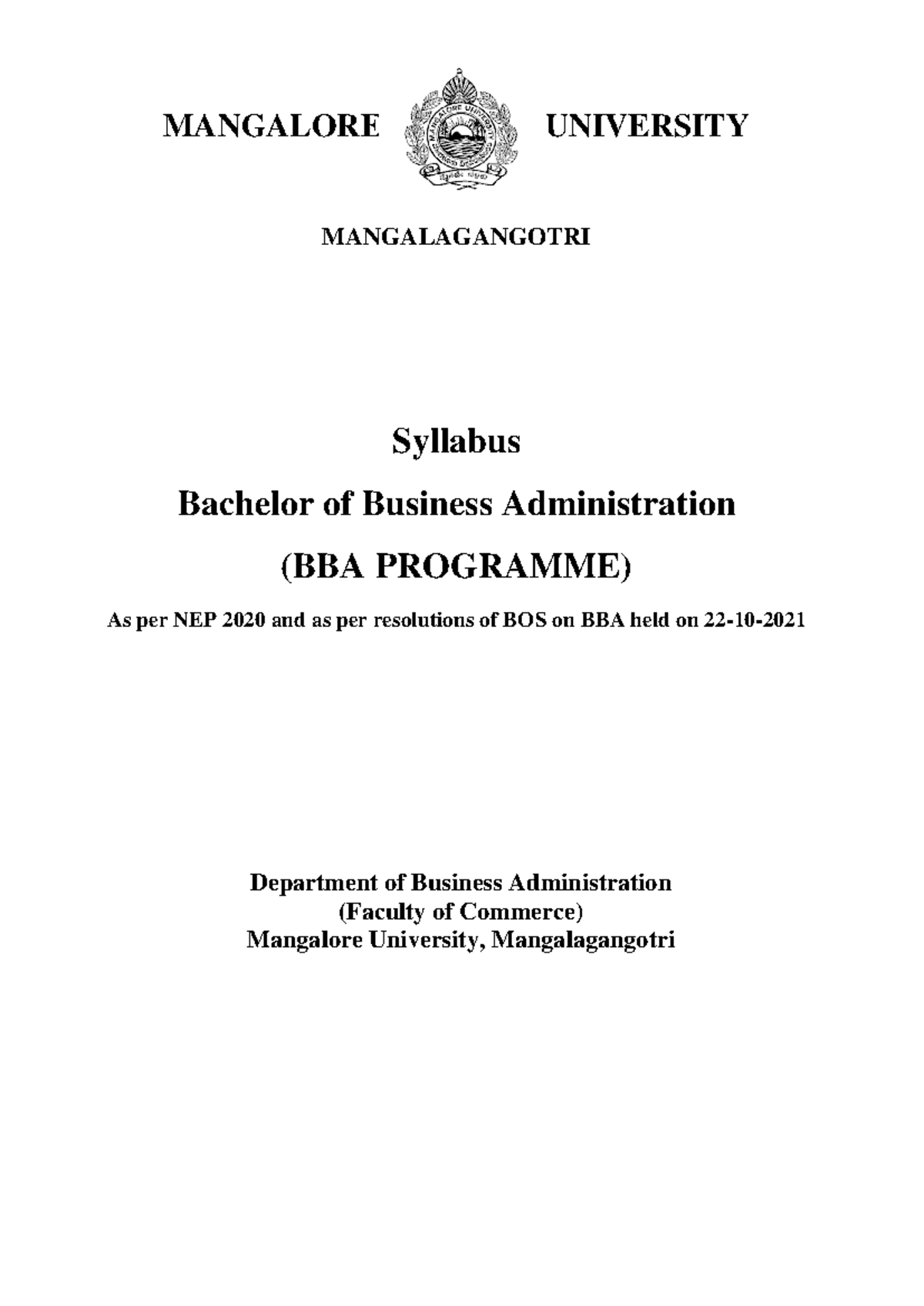 5 2 Bba Syllabus Final Summary Guide For Bba Bbs Bbm 2021 Mangalore