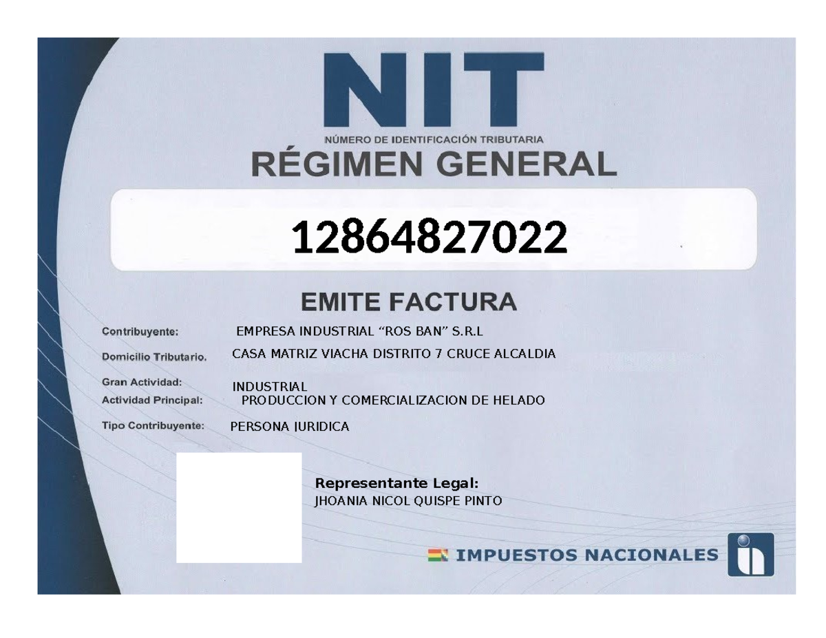 Numero DE Identificacion Tributaria - Administración de empresas ...