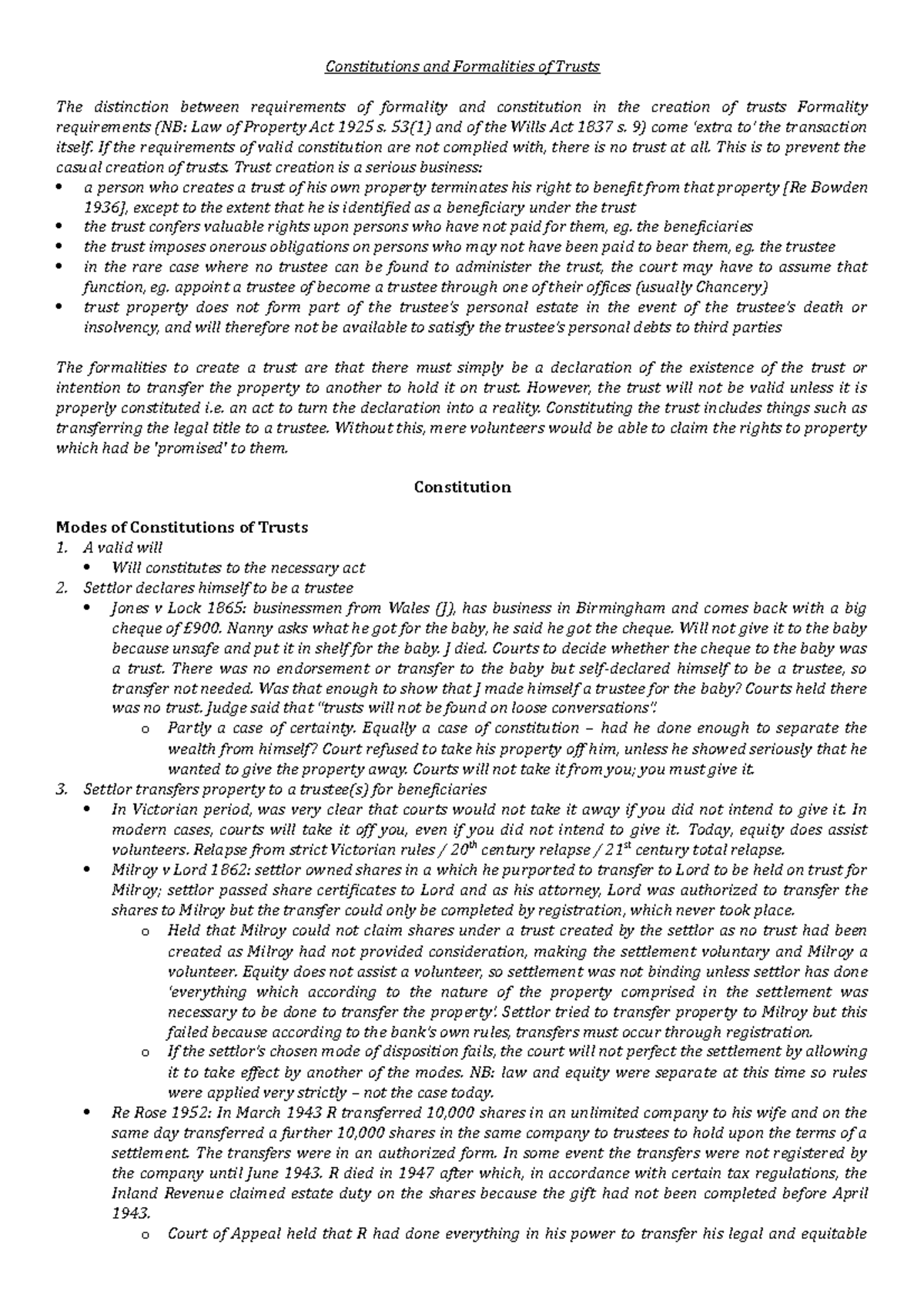 Constitution and Formalities - 53(1) and of the Wills Act 1837 s. 9 ...