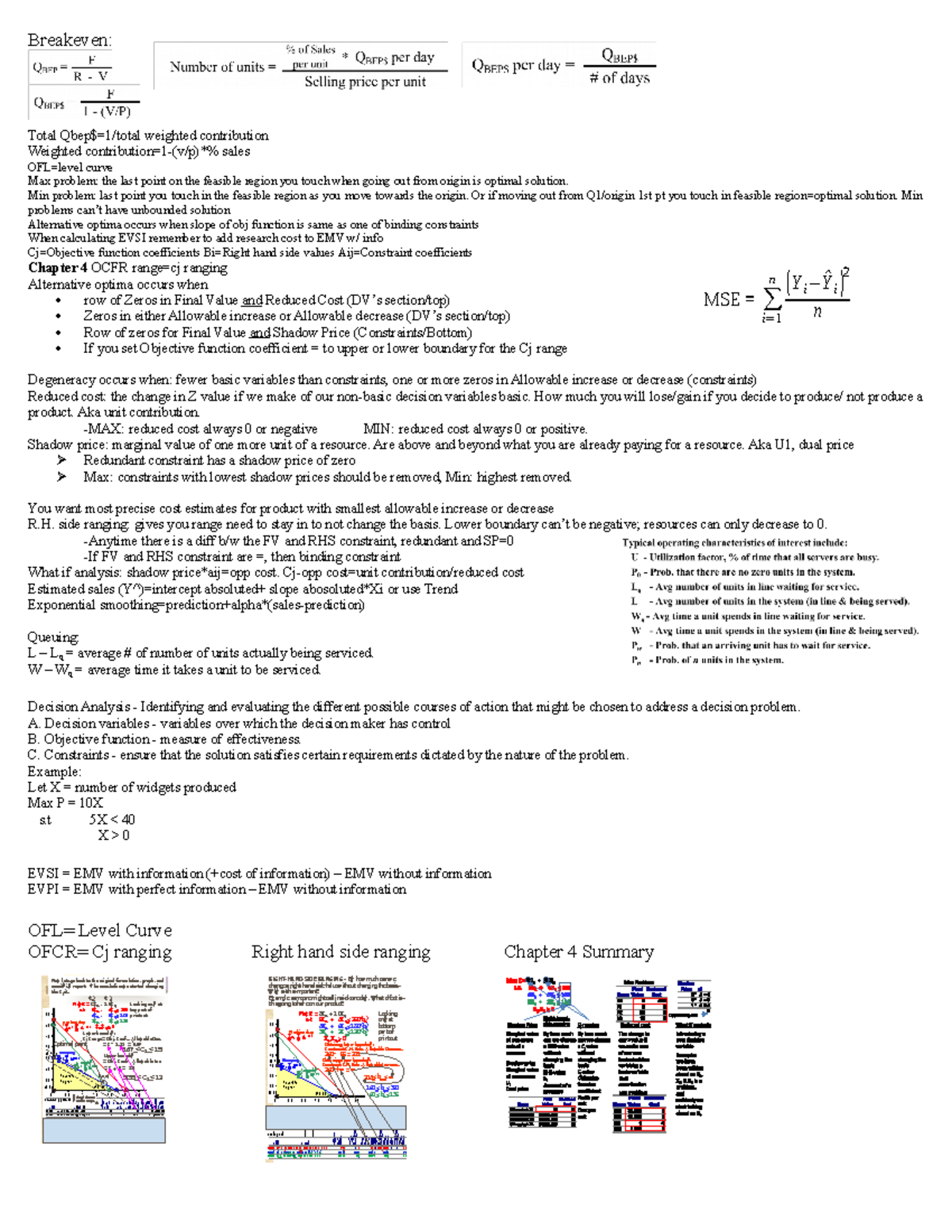 COB 291 Final ExamStudyGuide - Breakeven: QBEP F R V of Sales per unit