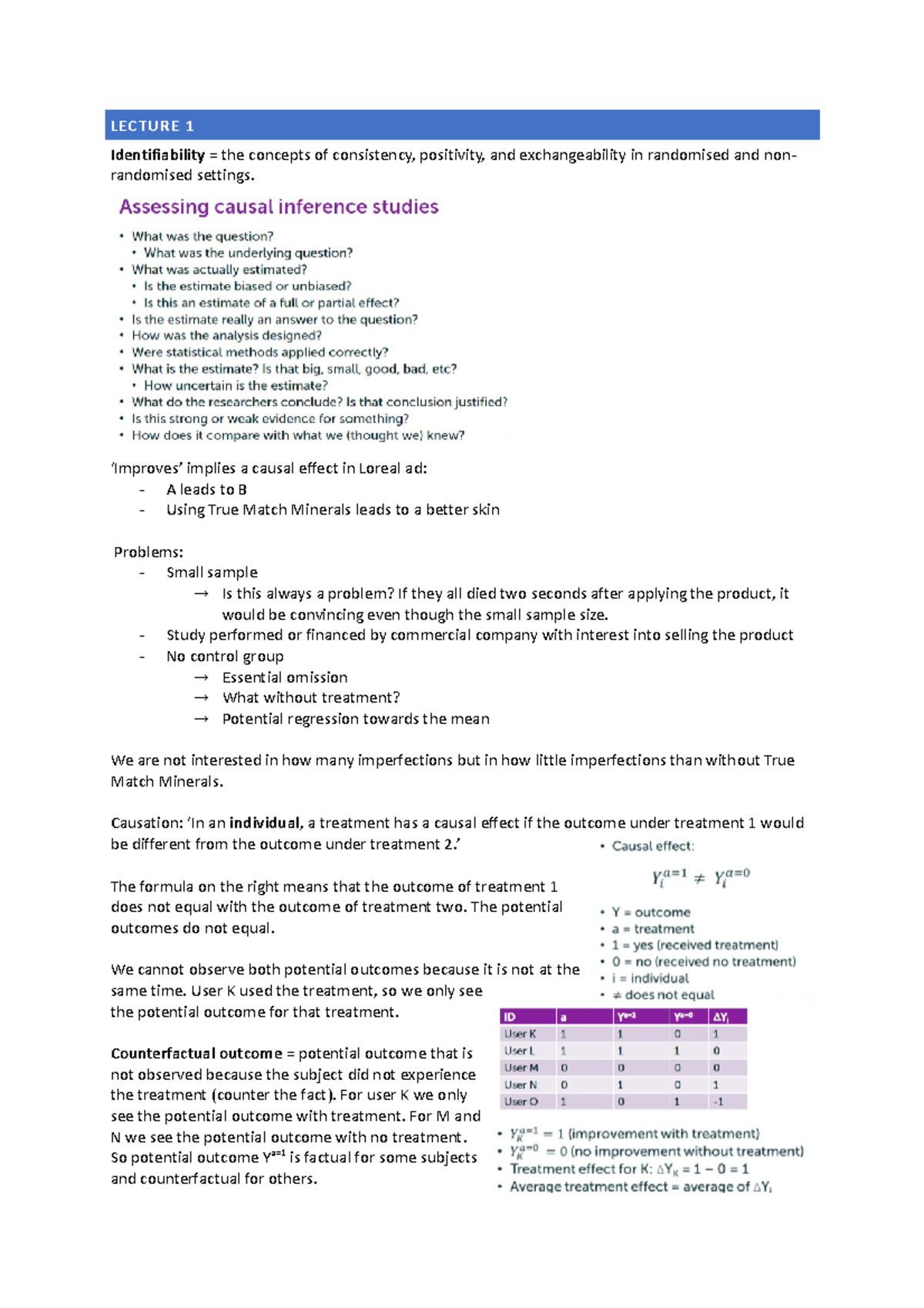 ARM lecture 1 notes 20212022 LECTURE 1 Identifiability = the