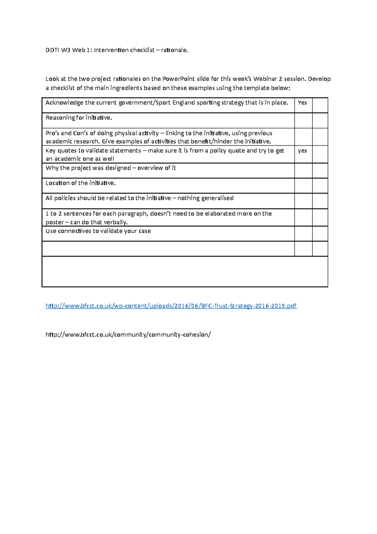 Rationale example checklist - 855Z3706 - MMU - Studocu