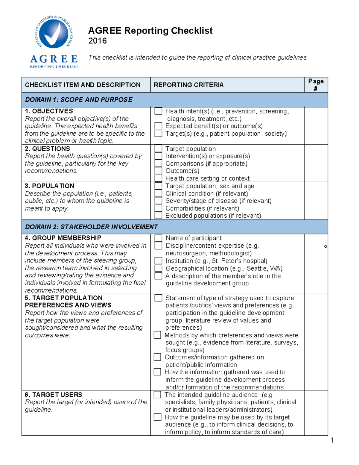 Agree-Reporting-Checklist - AGREE Reporting Checklist 2016 This ...