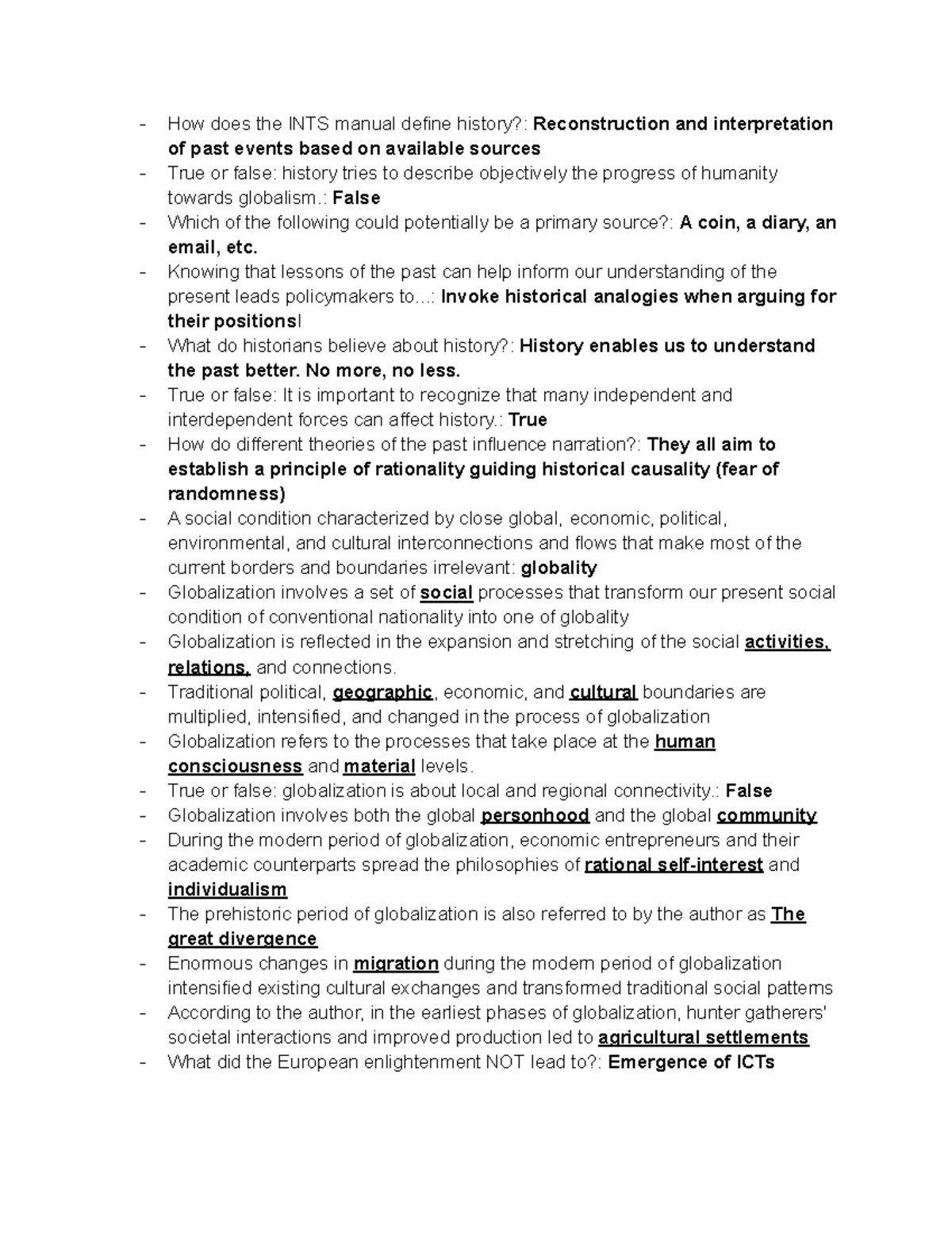 INTS 201 final exam practice questions How does the INTS manual