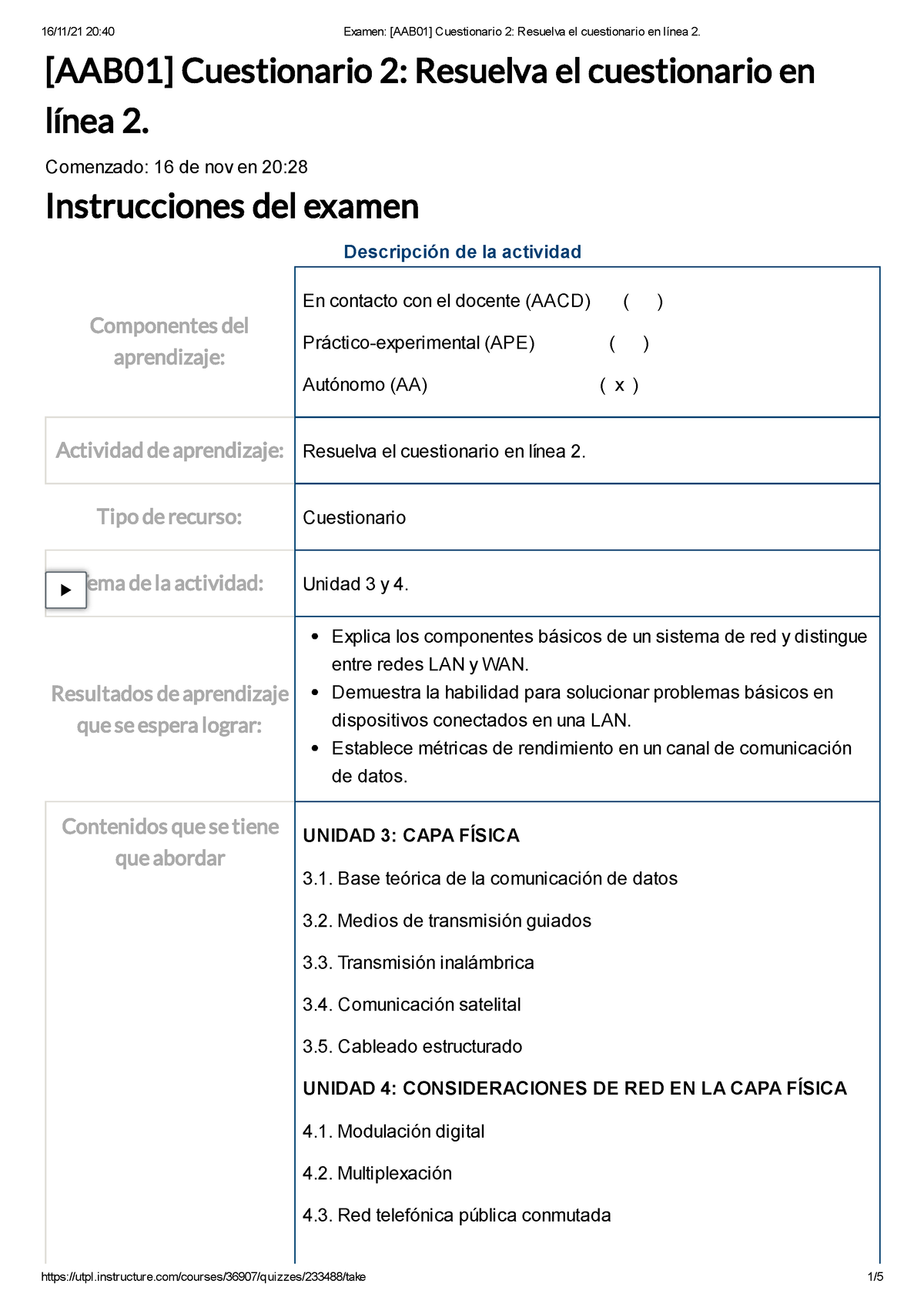 Examen [AAB01] Cuestionario 2 Resuelva El Cuestionario En Línea 2 ...