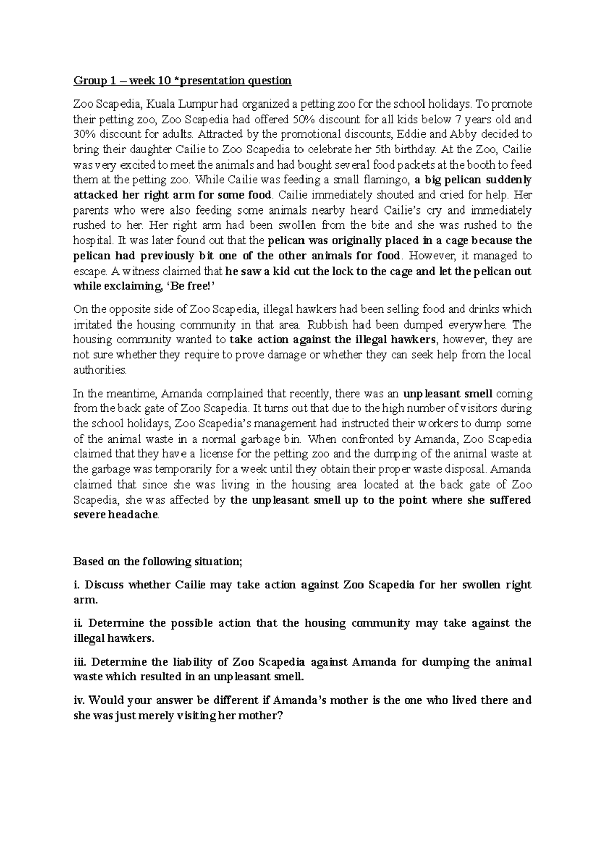 Torts week 10 tuto question - Law of Torts II - MMU - Studocu