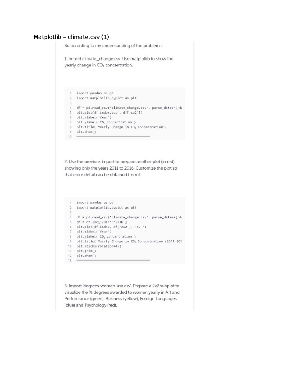 Matplotlib – climate.csv - Matplotlib climate (1) So according to my ...