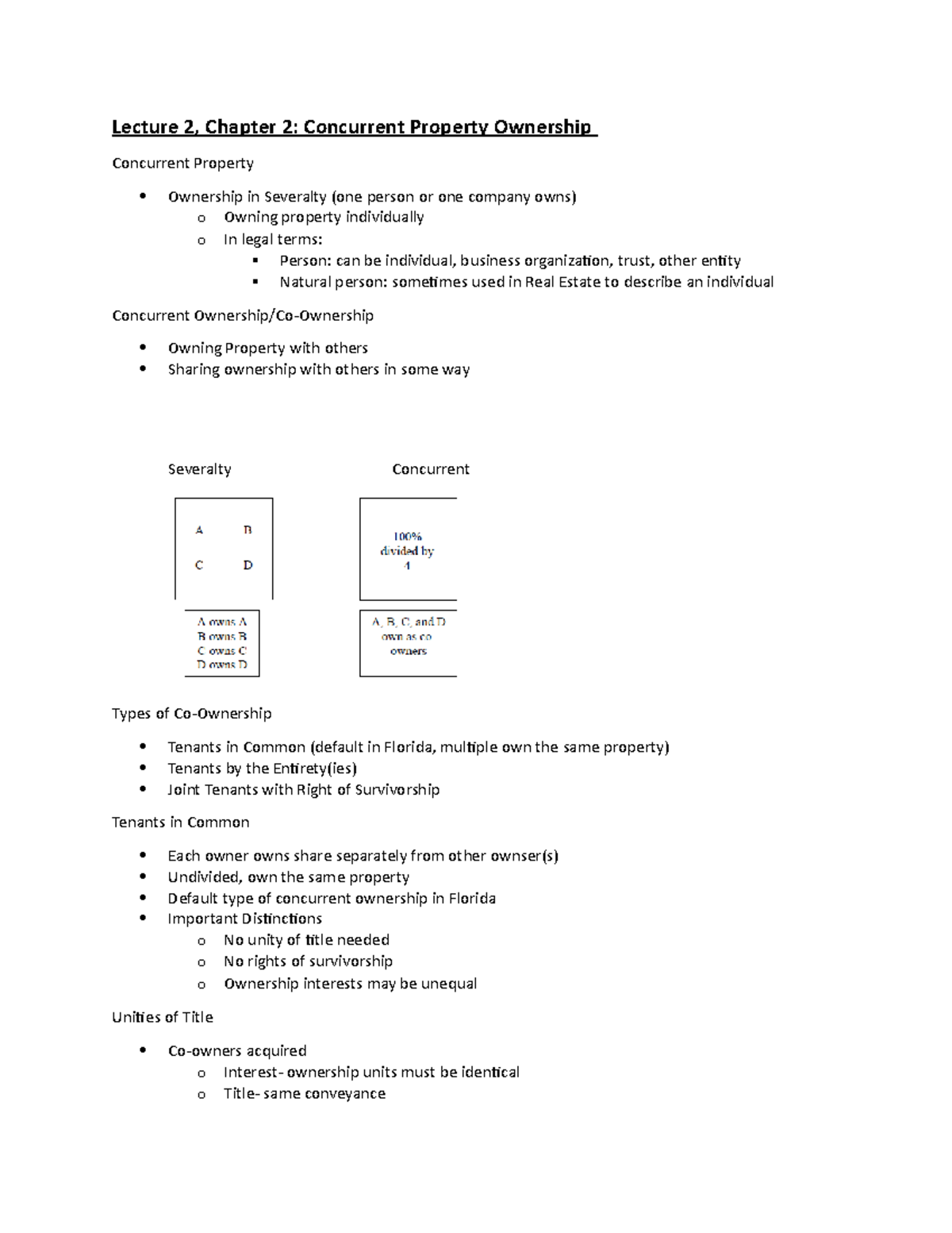 Lecture 2 concurent property ownership - Lecture 2, Chapter 2 ...