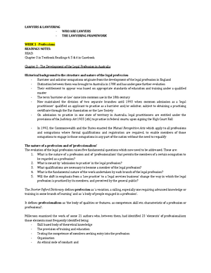 LLB1197 Notes - LLB1197 Ethics and Professional Responsibility Week 1 ...